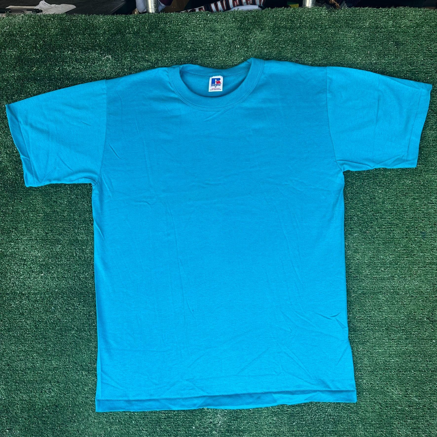 Russell Athletic Vintage 80s Russell Athletic Blue Blank T-Shirt Plain Single Size US M / EU 48-50 / 2 - 1 Thumbnail