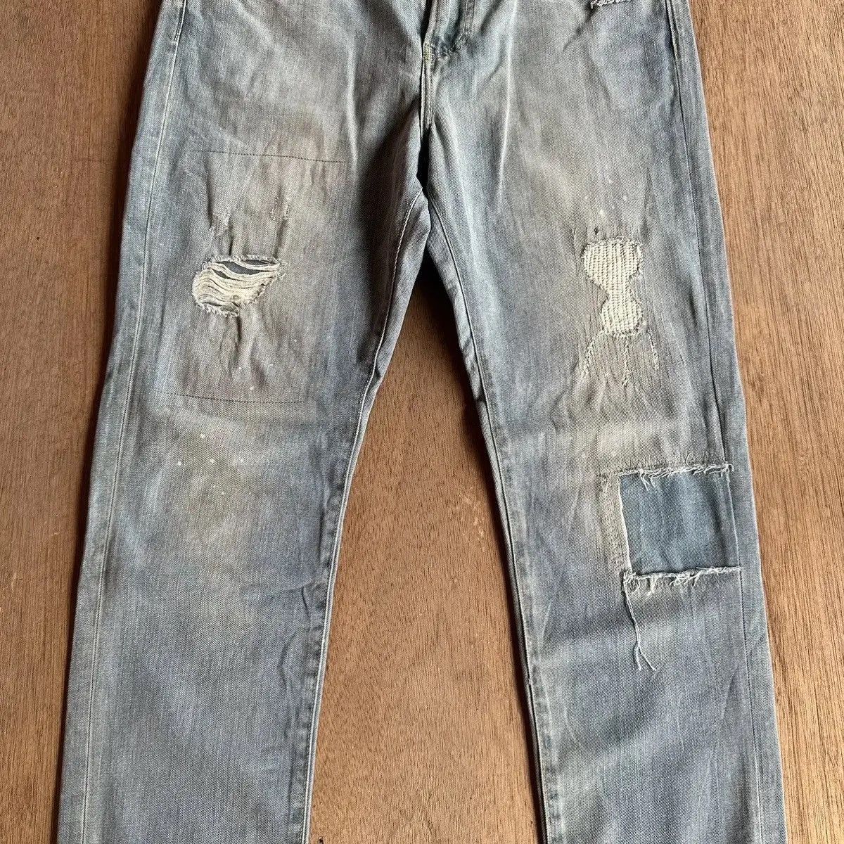 Global Work SICKS 🔥VTG GLOBALWORK JAPAN JEANS RIPPED DENIM PANTS SIZE M Size US 32 / EU 48 - 2 Thumbnail
