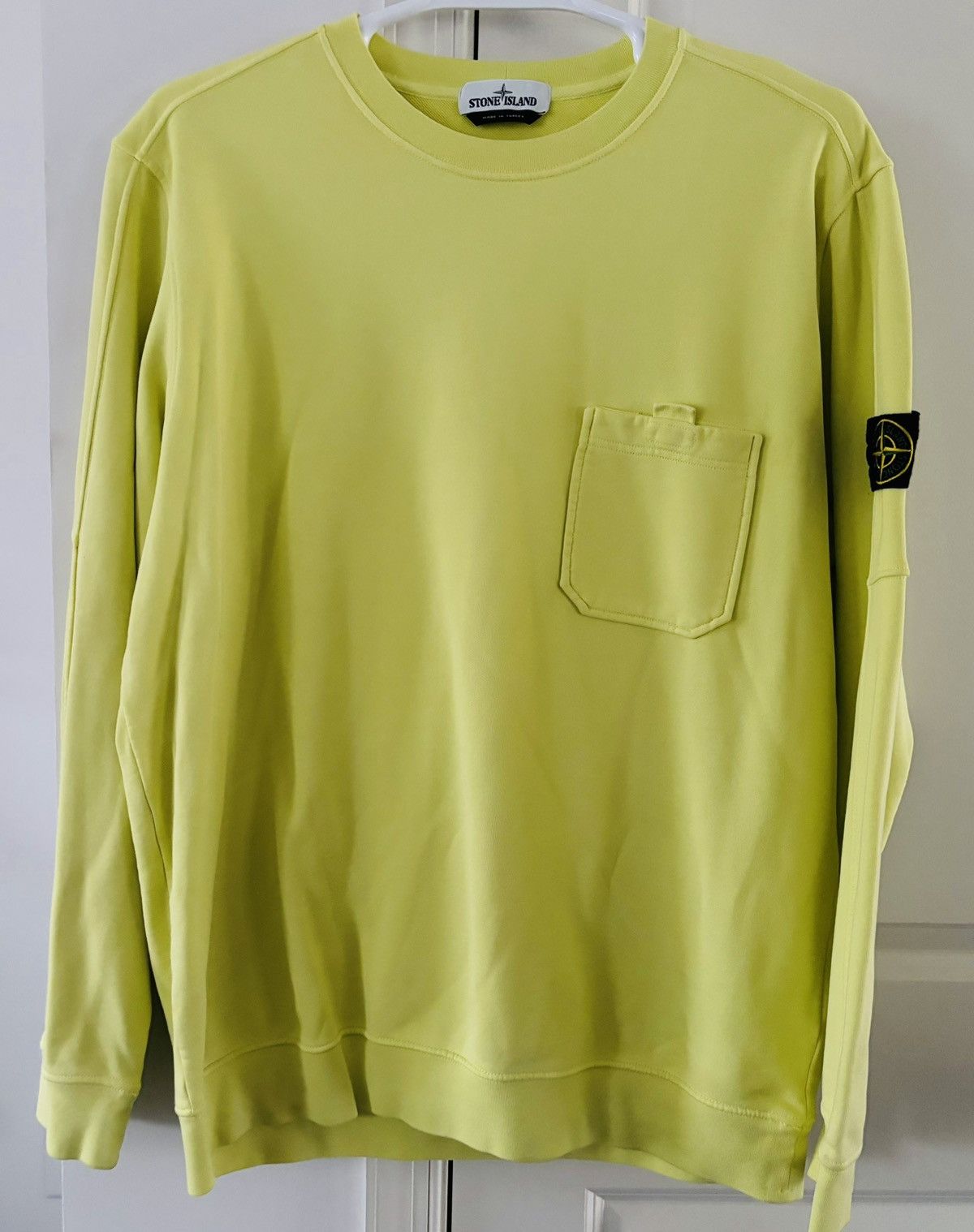 image of Stone Island Pocket Sweatshirt Bright Yellow Size 3 Xl, Men's