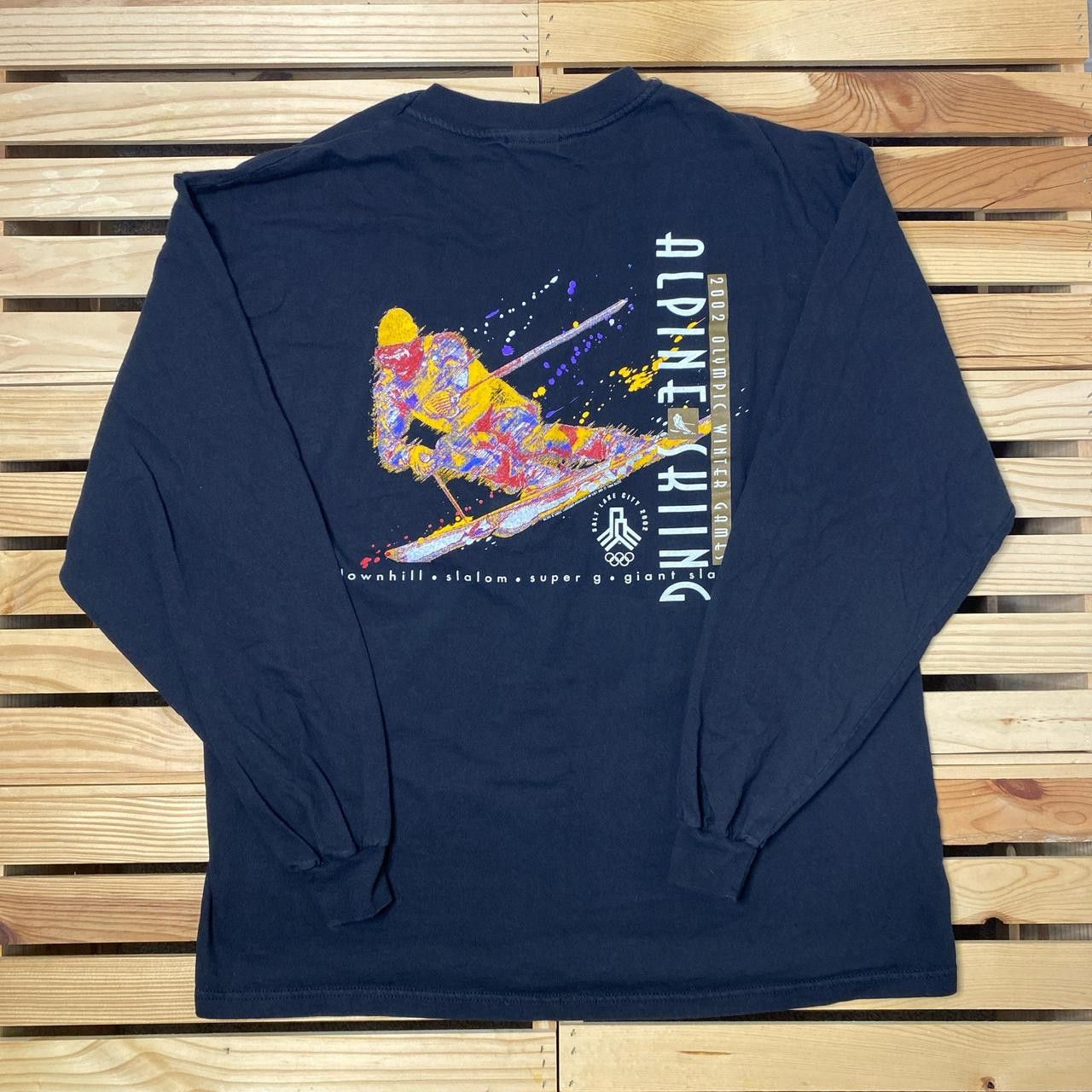 Hanes Vintage Olympic Winter Games 2002 Black Skiing Tee Size XL Size US XL / EU 56 / 4 - 1 Thumbnail