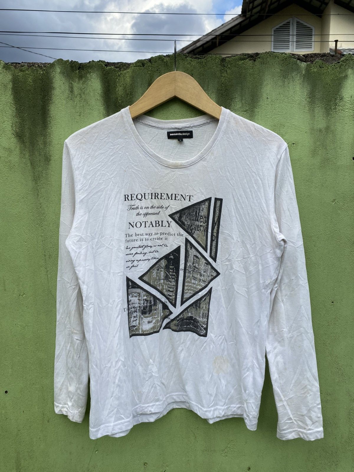 semanticdesign Semanticdesign Long Sleeve Modern Geometric Newspaper Tee Size US L / EU 52-54 / 3 - 1 Thumbnail
