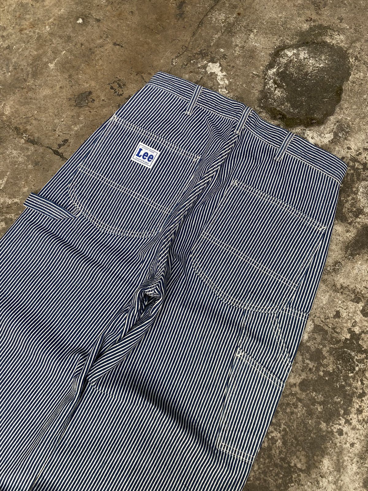 Lee Baggy Lee Hickory Stripe Carpenter Pants Size US 31 - 3 Thumbnail