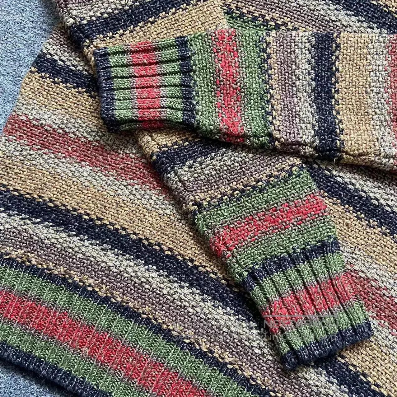 RRL Ralph Lauren RRL Men's Classic Retro Striped Knit Sweater. Size US S / EU 44-46 / 1 - 8 Thumbnail