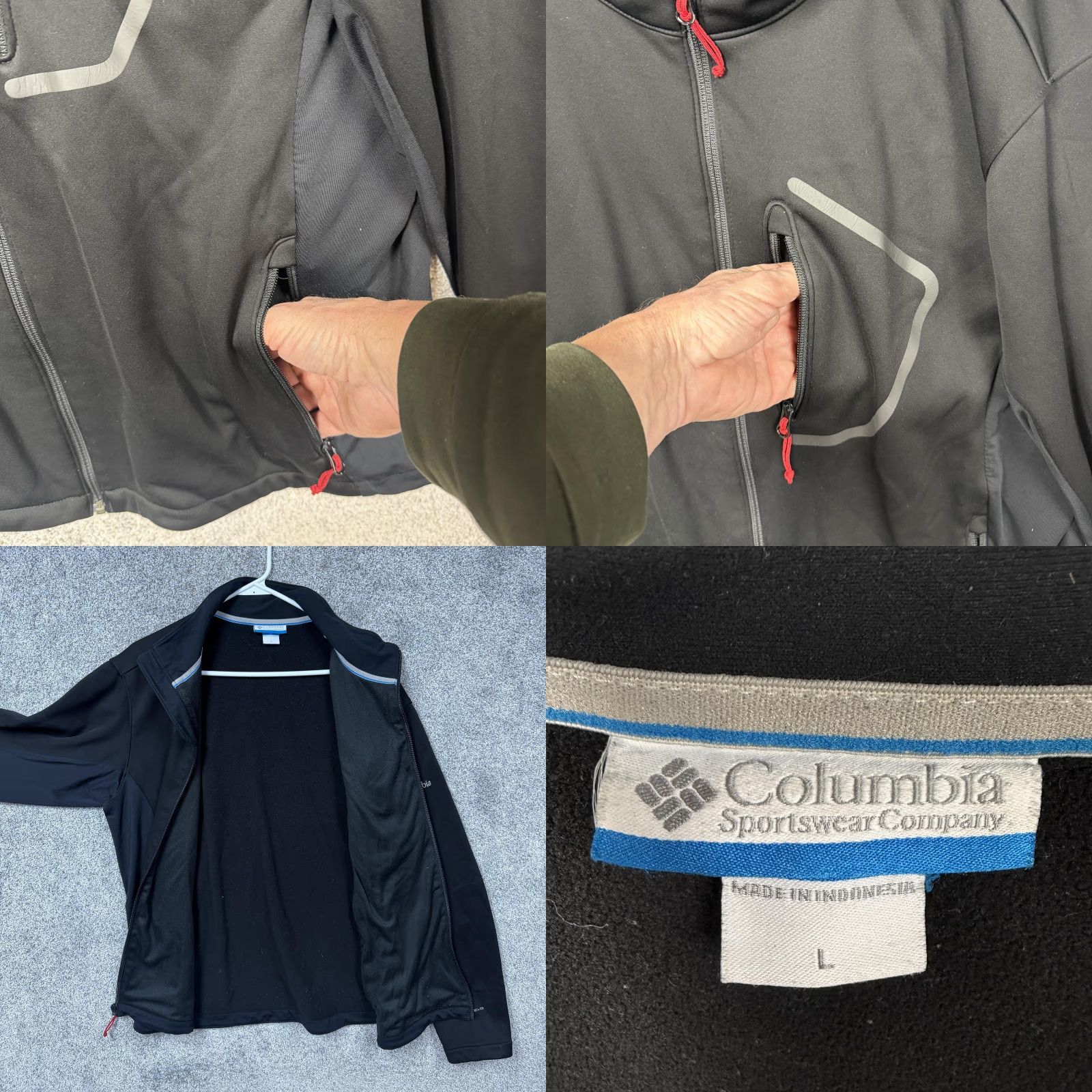 Vintage Columbia Mens Jacket L Black Omni-Shield Softshell Zip Hiking Gorpcore Size US L / EU 52-54 / 3 - 8 Thumbnail
