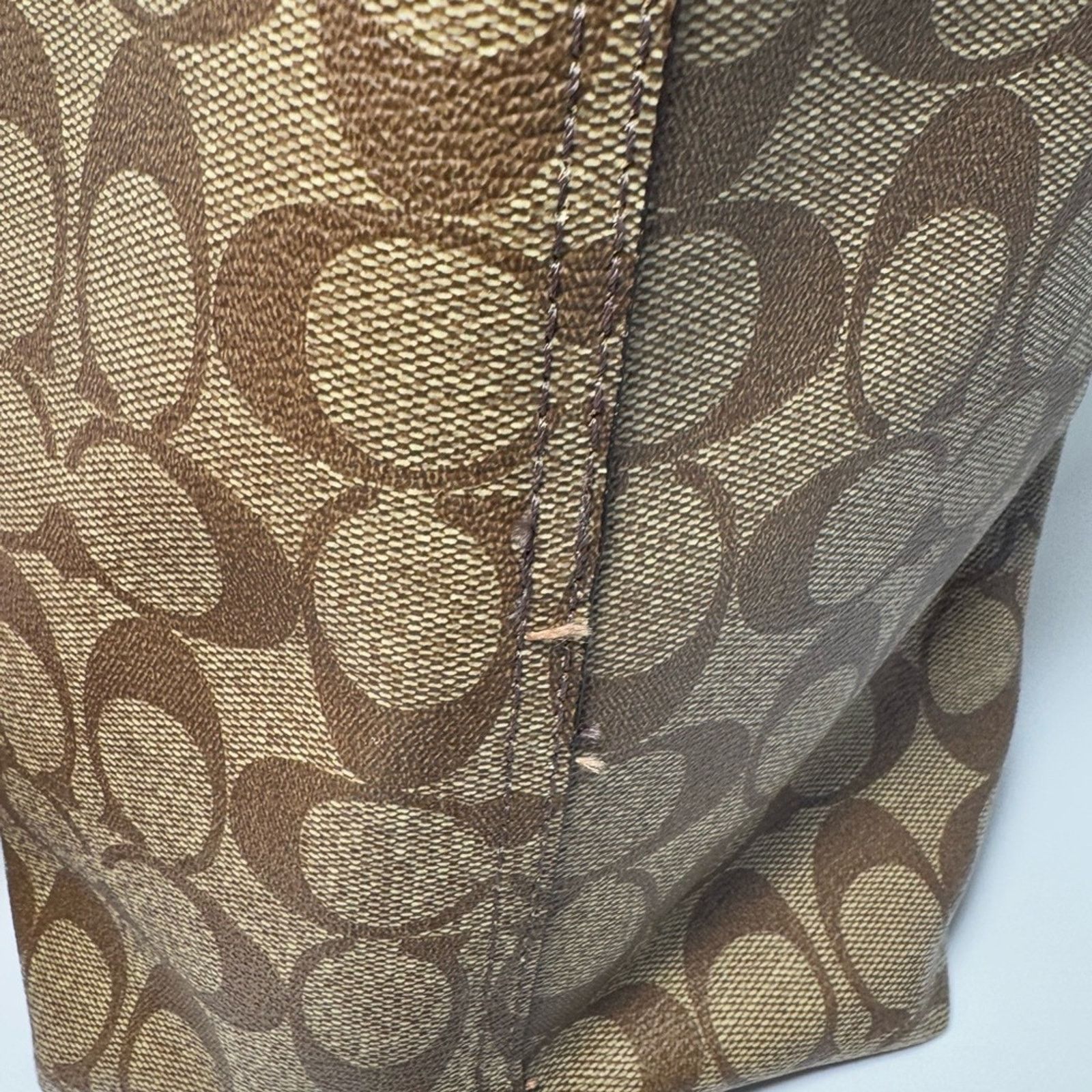 Coach Coach City Tote Brown Monogram Canvas Leather Tote #5696 Size ONE SIZE - 13 Thumbnail