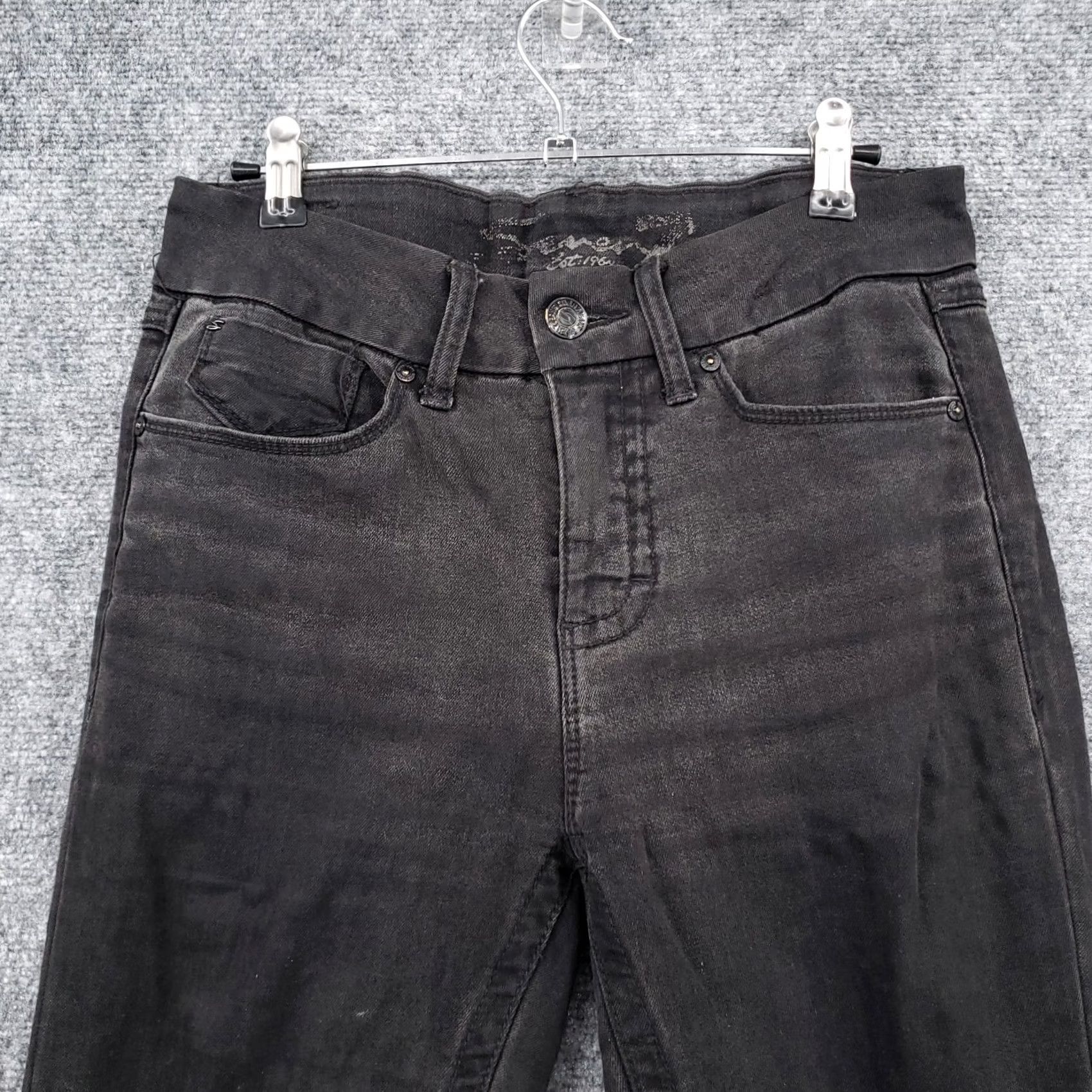Vintage Seven7 Jeans Womens 4 Black Mid Rise Skinny Distressed Pocket Dark Wash Denim Size 27" / US 4 / IT 40 - 7 Thumbnail