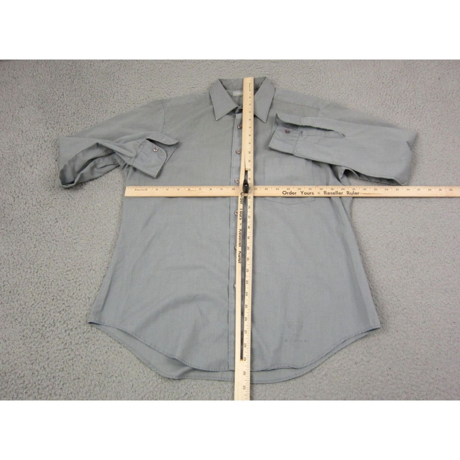 Vintage Vintage Career Club Shirt Mens Medium 16 Gray Made in USA 60s 70s Disco True Size US L / EU 52-54 / 3 - 6 Thumbnail