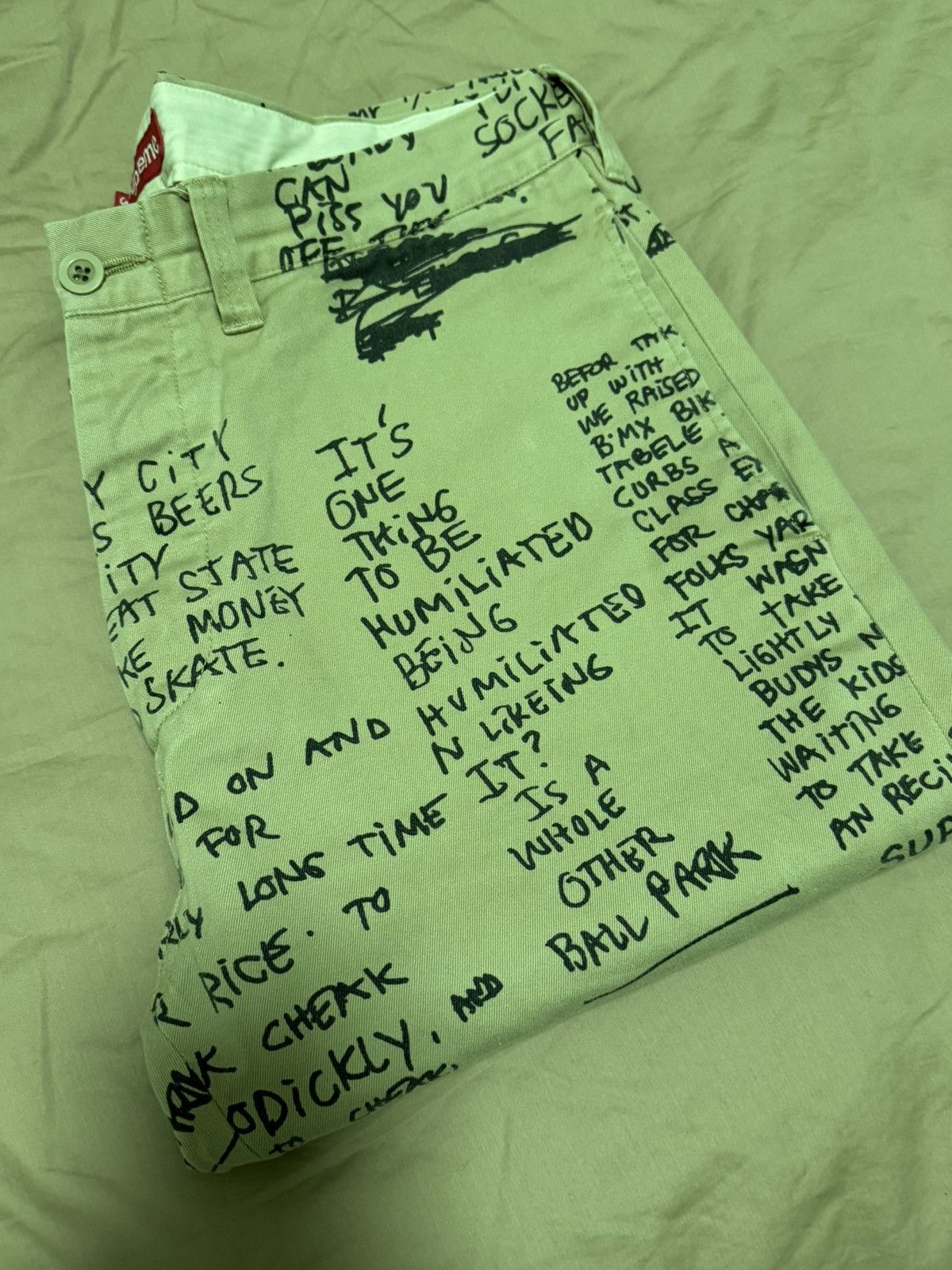 Supreme Supreme Gonz Poems Chino Pant "Khaki" Size US 32 / EU 48 - 8 Thumbnail