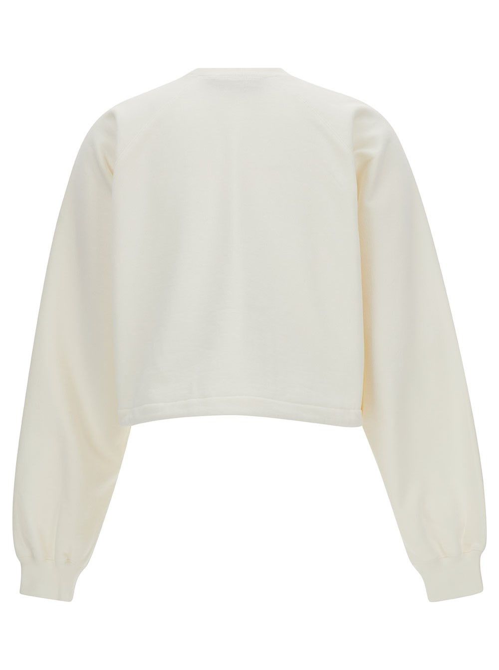 Gucci o1la5ras0526 Cotton Jersey Drawstring Sweatshirt in White Size L / US 10 / IT 46 - 2 Thumbnail