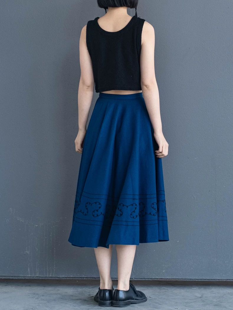 Kenzo KENZO Blue wool embroidered half dress Size 24" / US 00 / IT 34 - 8 Thumbnail