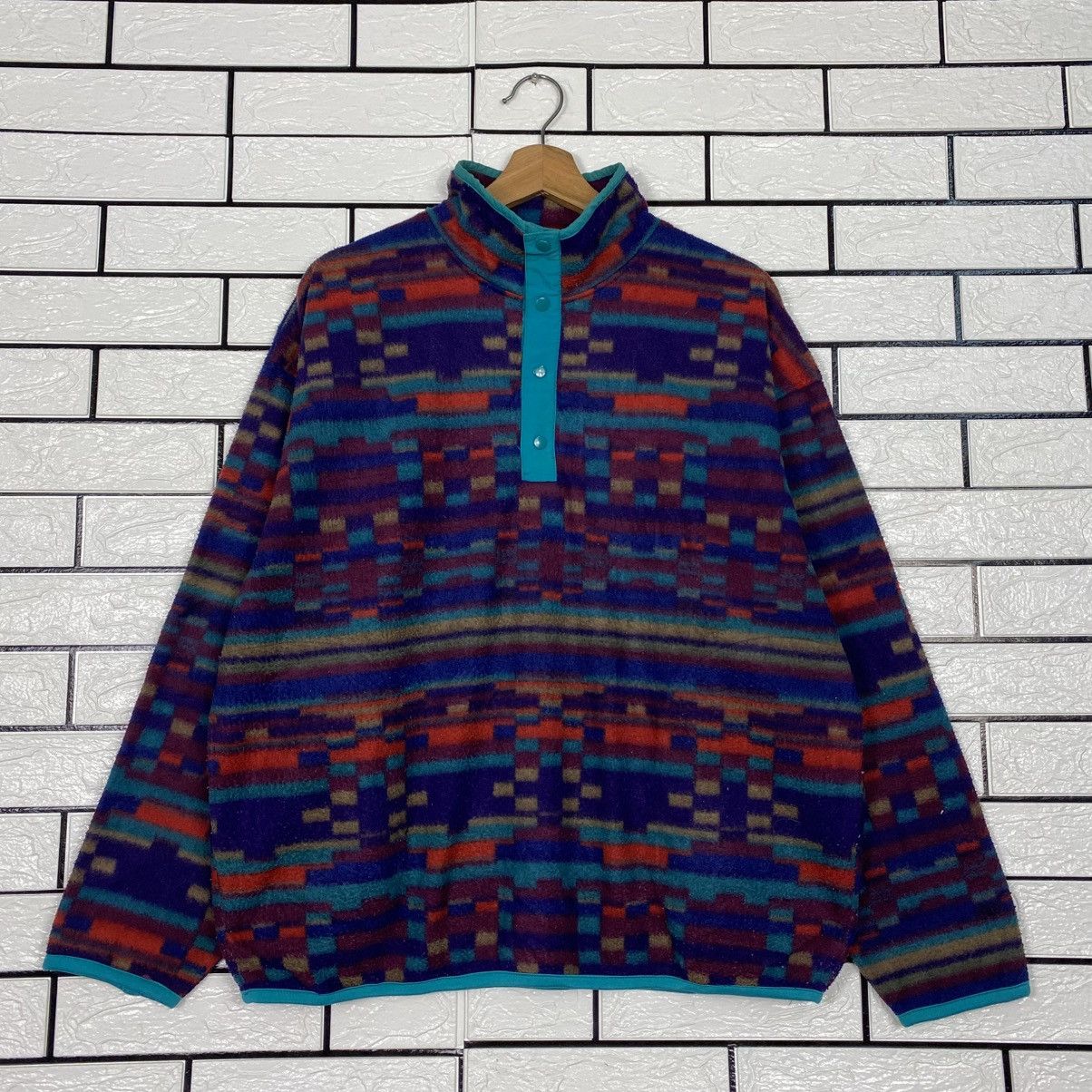 Japanese Brand 📌City Guy Club Fleece Navajo Jacket Native Aztec Design Size US L / EU 52-54 / 3 - 2 Thumbnail