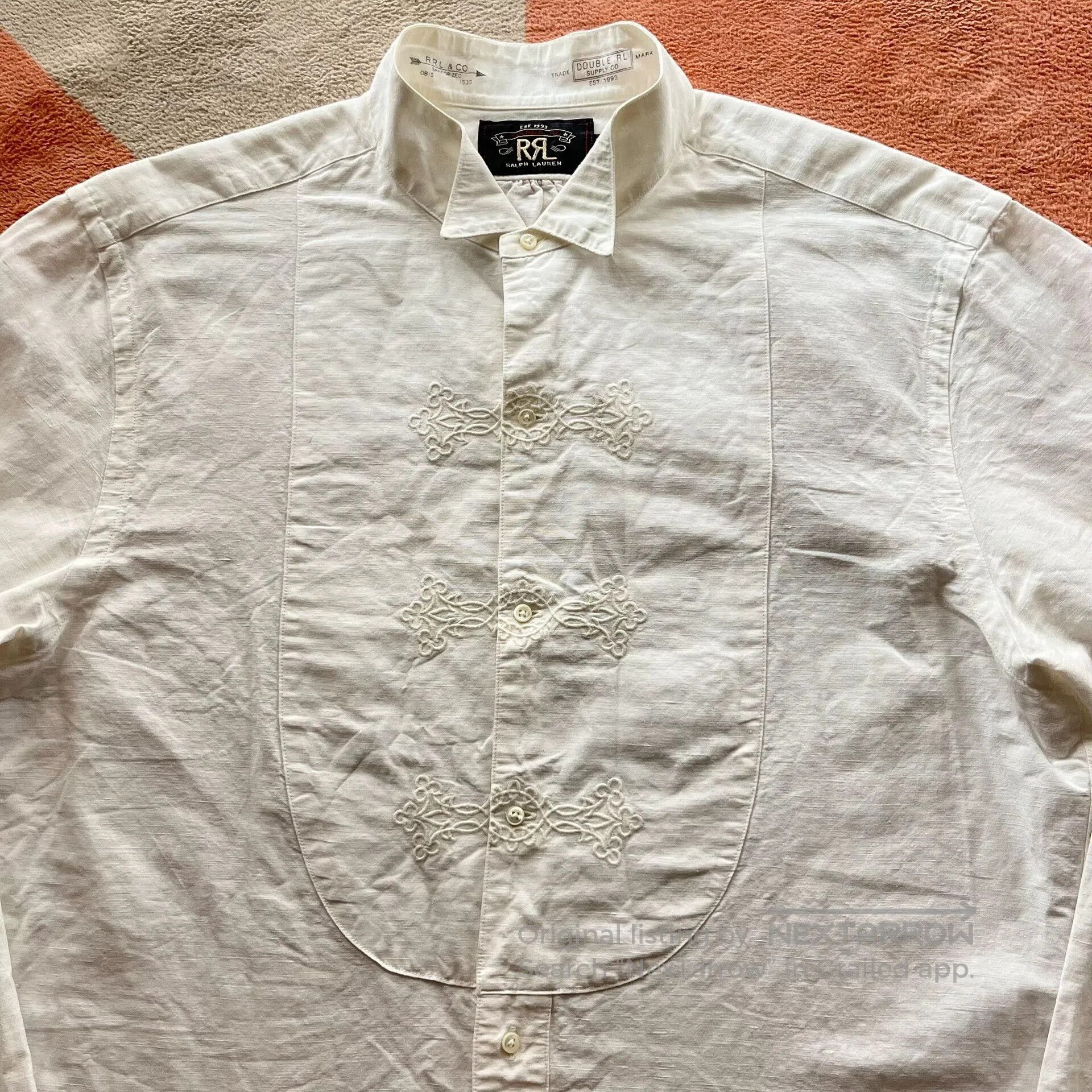 RRL Ralph Lauren RRL Ralph Lauren French Court Dress Shirt. Size US M / EU 48-50 / 2 - 2 Thumbnail