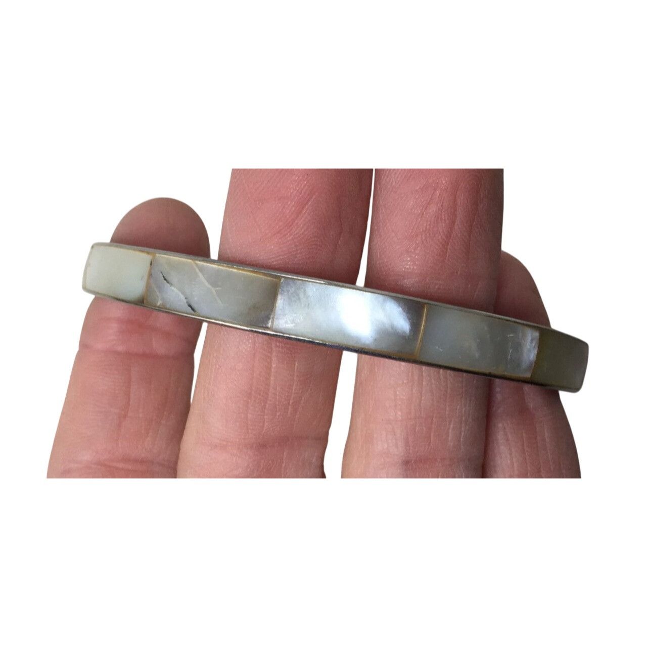 Other Women's Thick Silver Tone Bangle Bracelet (One size) Size ONE SIZE - 4 Thumbnail