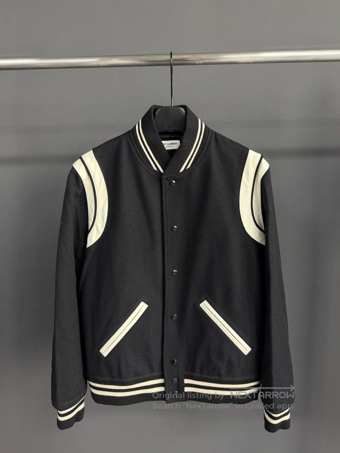Saint Laurent Paris Saint Laurent Black White Varsity Jacket. Size US L / EU 52-54 / 3 - 1 Thumbnail