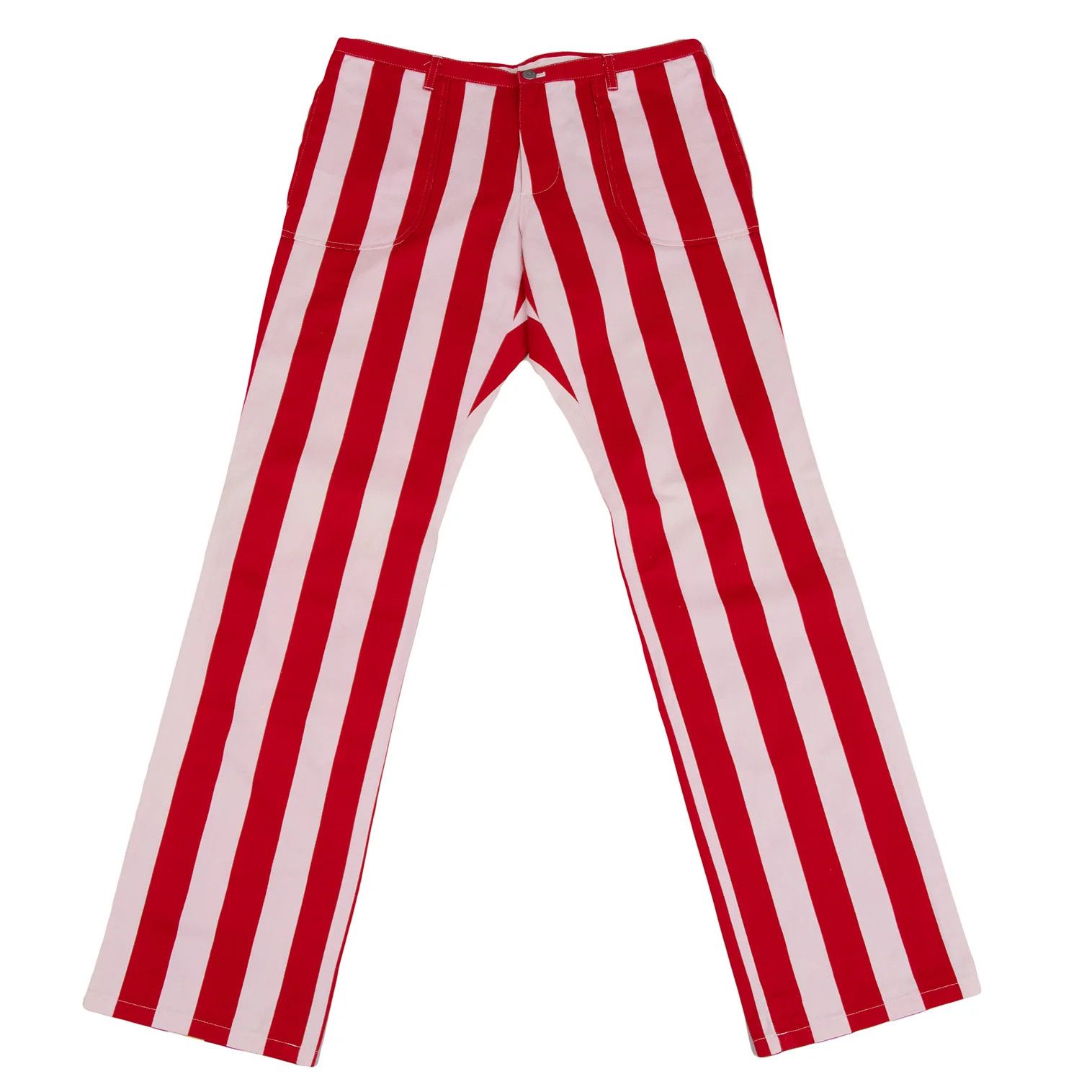 Jean Paul Gaultier Cotton Stripe Pants in Red and White Size 48 Size US 32 / EU 48 - 1 Thumbnail