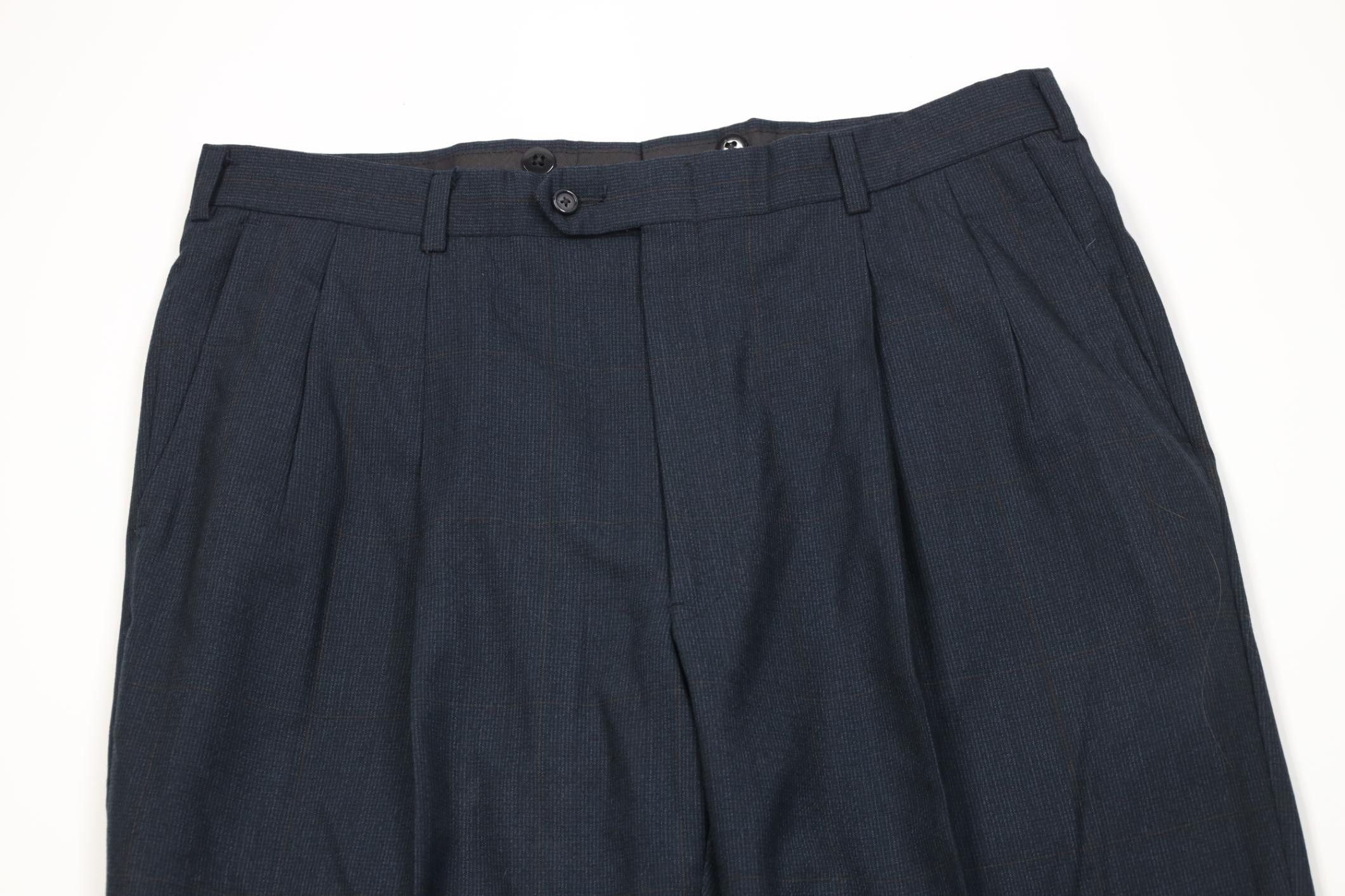 Vintage Vintage 70s Streetwear Knit Wide Leg Chino Pants Plaid USA Size US 38 / EU 54 - 2 Thumbnail