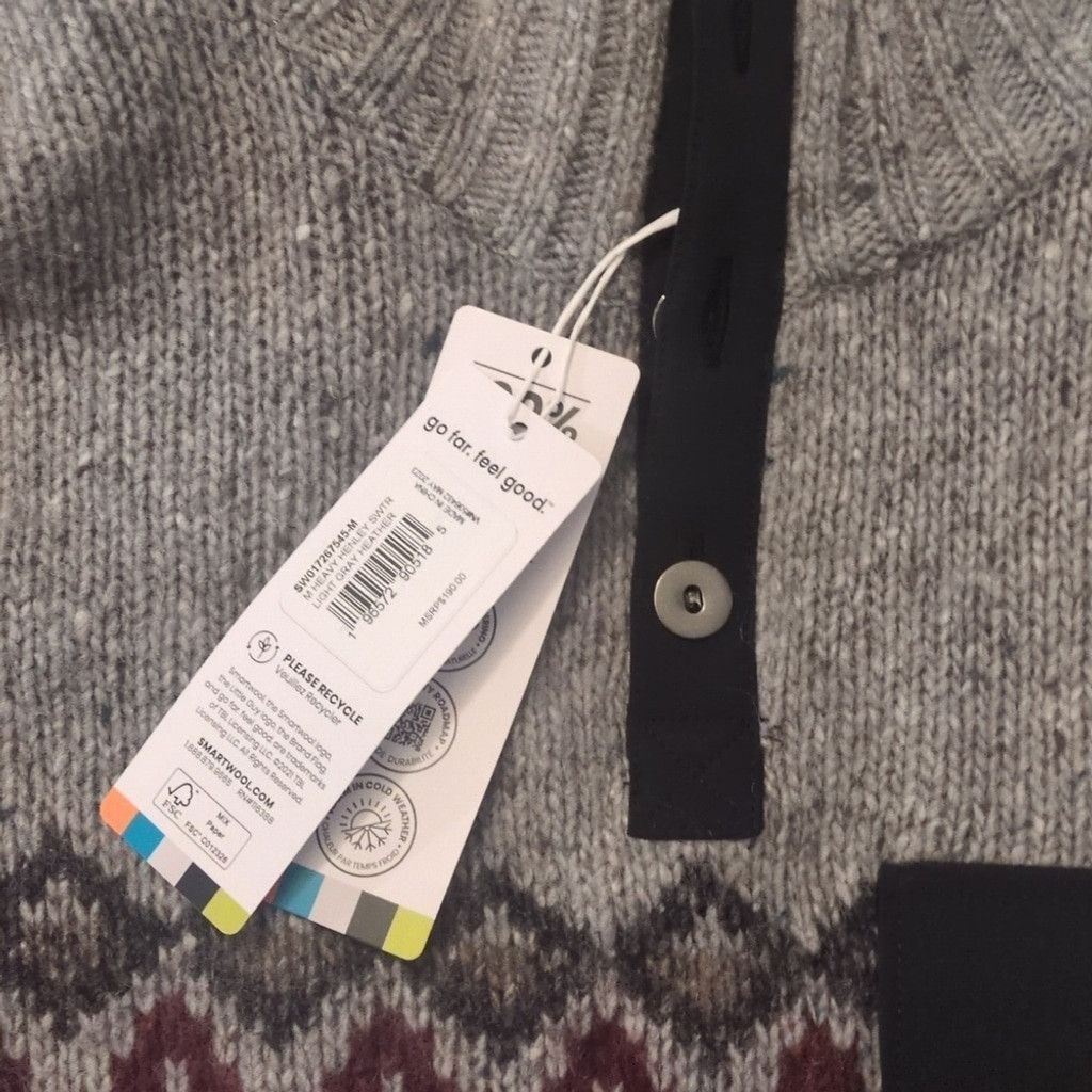 Smartwool Smartwool heavy Henley sweater light gray heather sz. medium Size US M / EU 48-50 / 2 - 3 Thumbnail