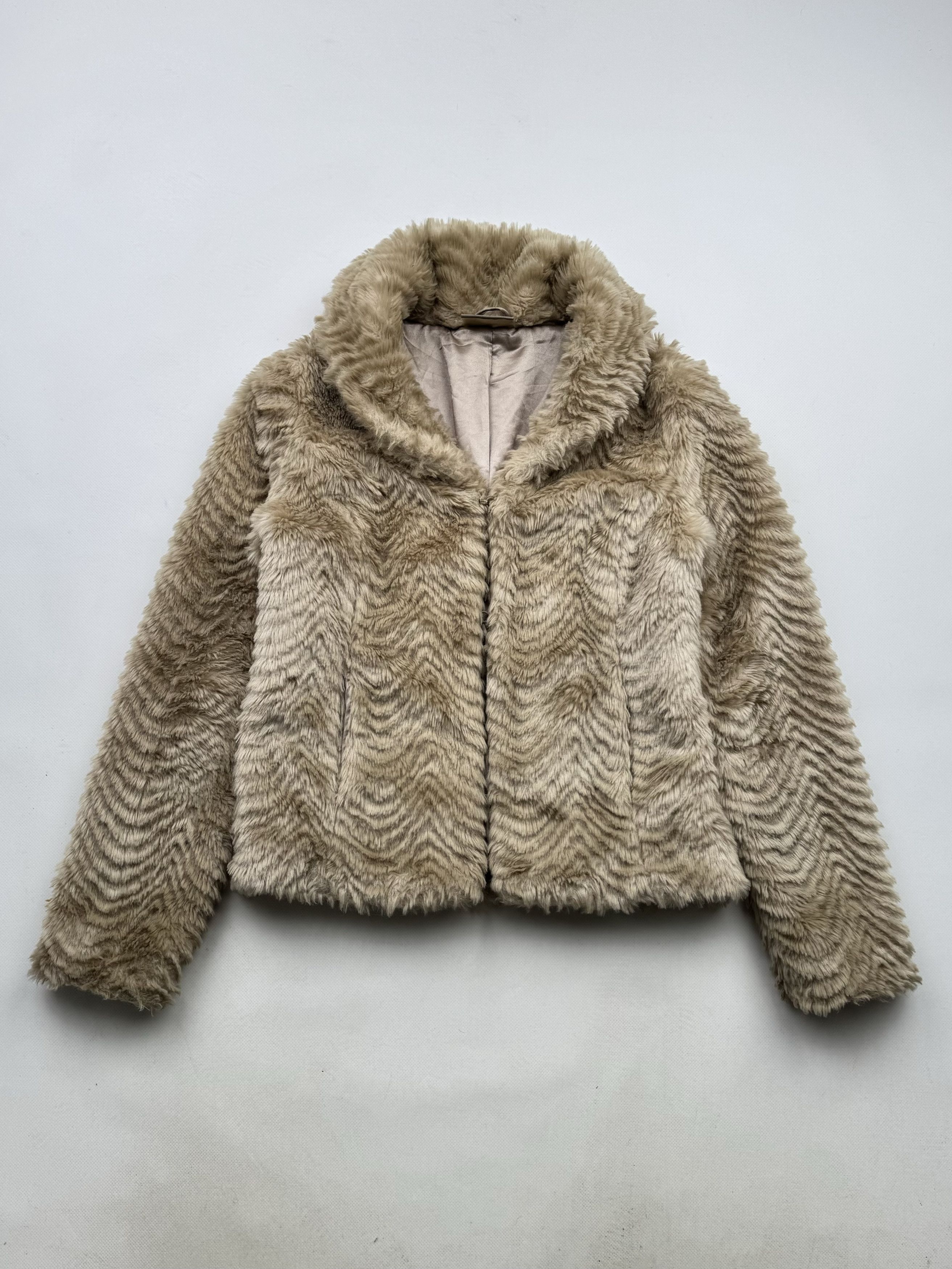 Vintage 00's Faux Fur Cropped Coat B10(V13)E2 Size S / US 4 / IT 40 - 1 Thumbnail