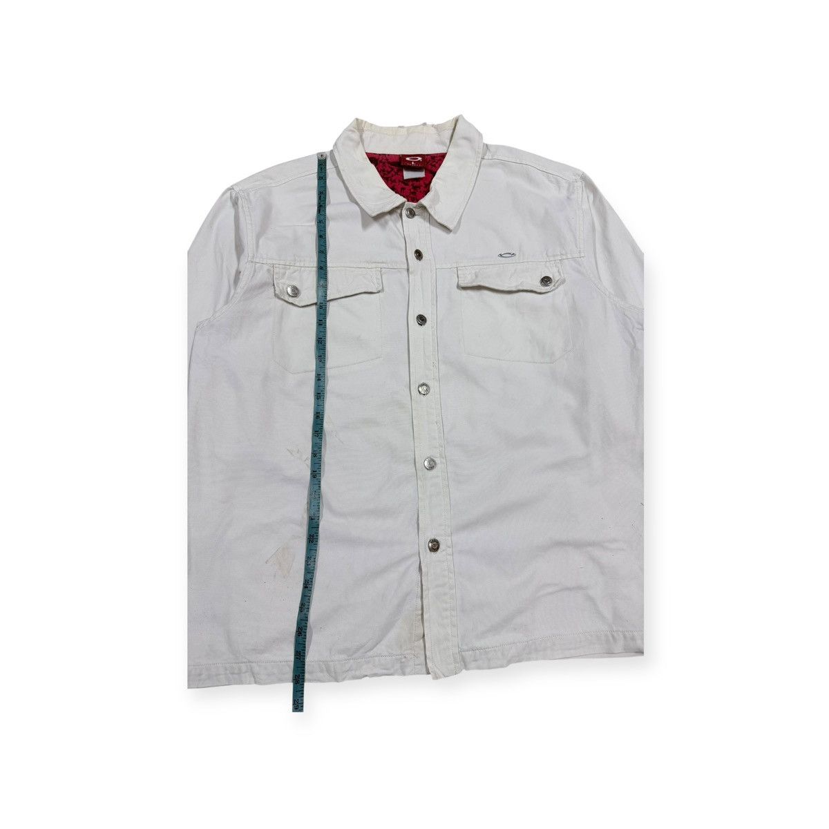 Oakley Vtg🔥Y2k Oakley White Trucker Denim Jacket Size US L / EU 52-54 / 3 - 16 Thumbnail
