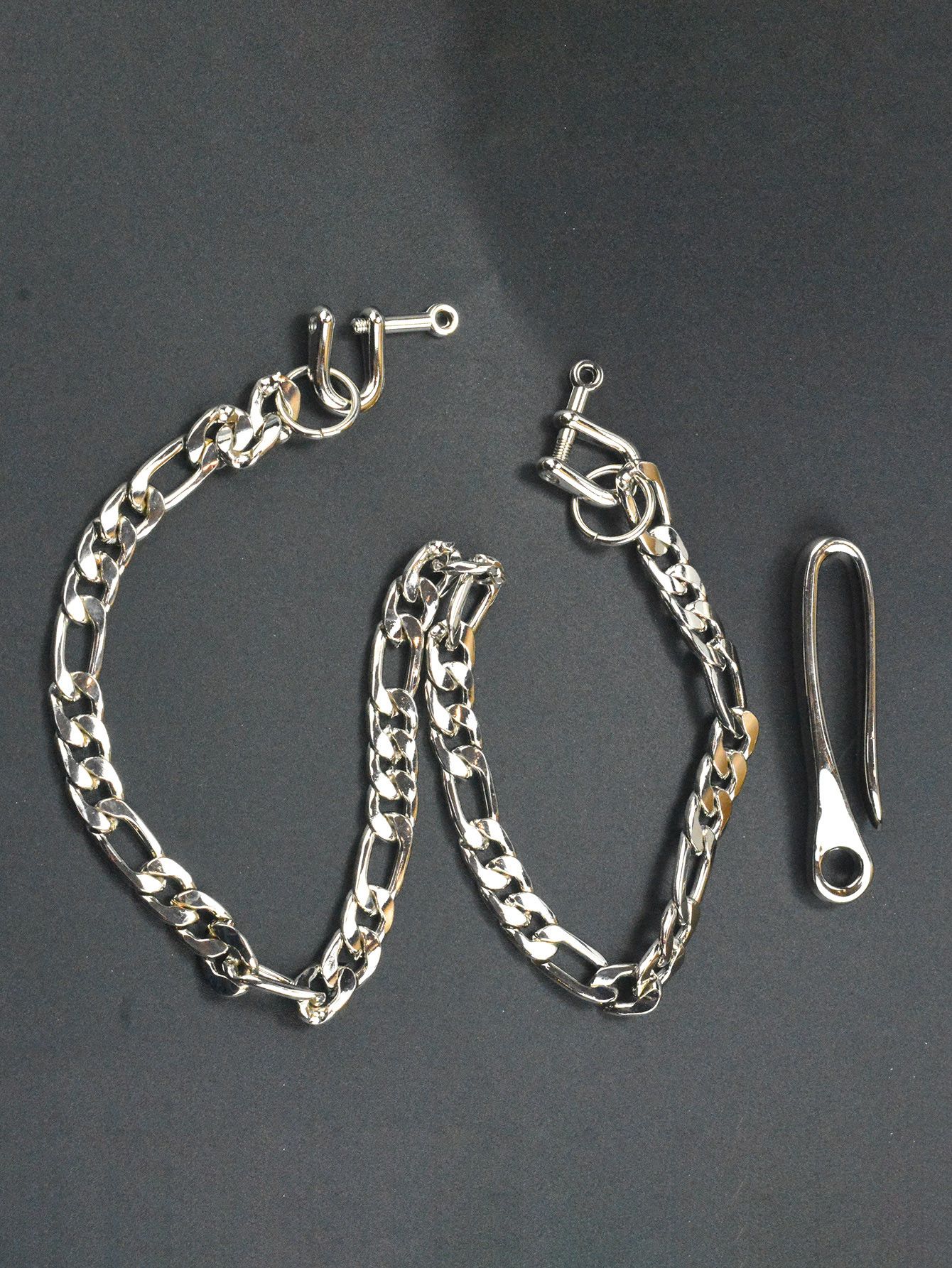Japanese Brand Long Silver Flat Pants Chain Biker Style Size ONE SIZE - 5 Thumbnail