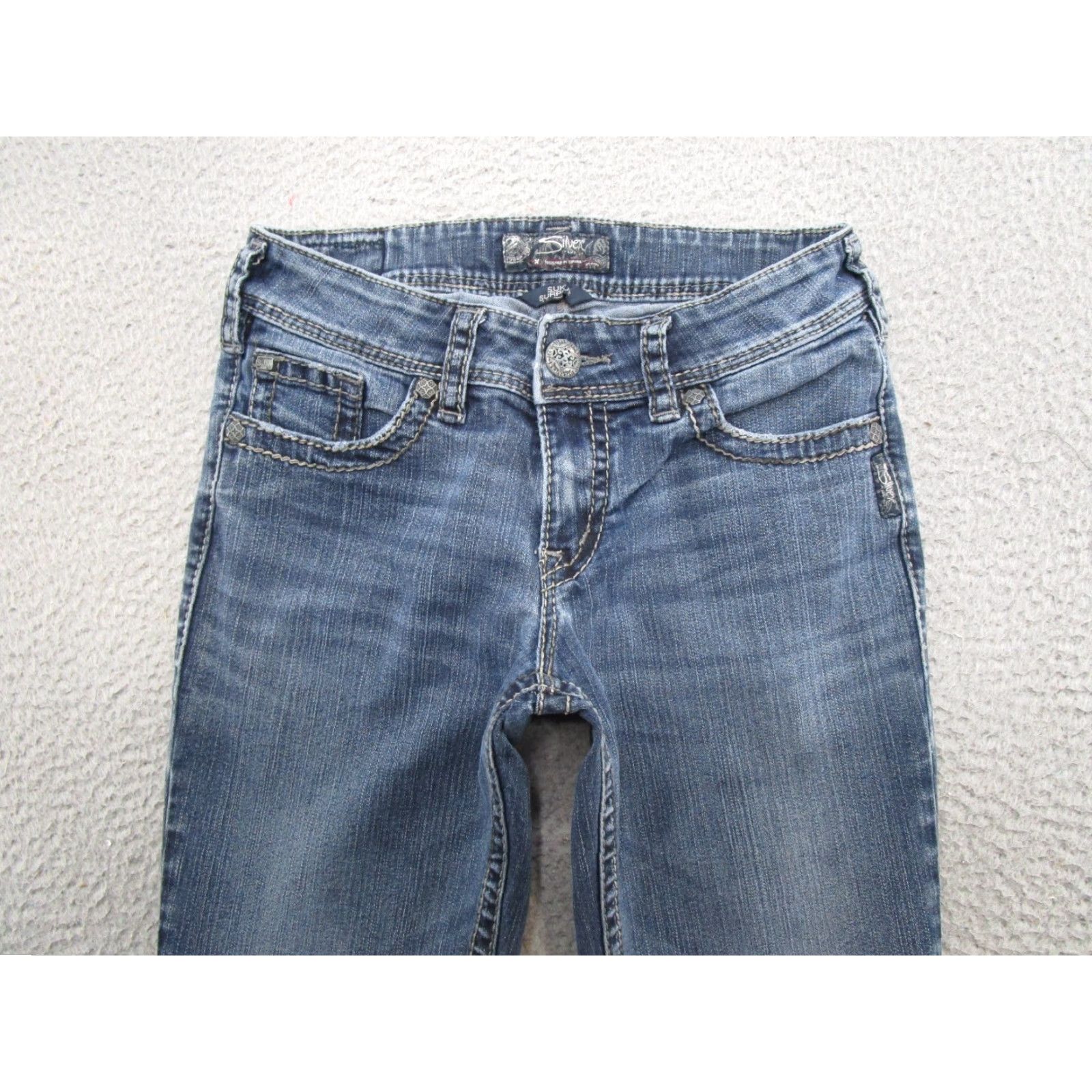 Silver Jeans Co. Vtg Silver Jeans Suki Surplus Bootcut Denim Jeans Women 28x32 Blue Pocketed Size 28" / US 6 / IT 42 - 3 Thumbnail