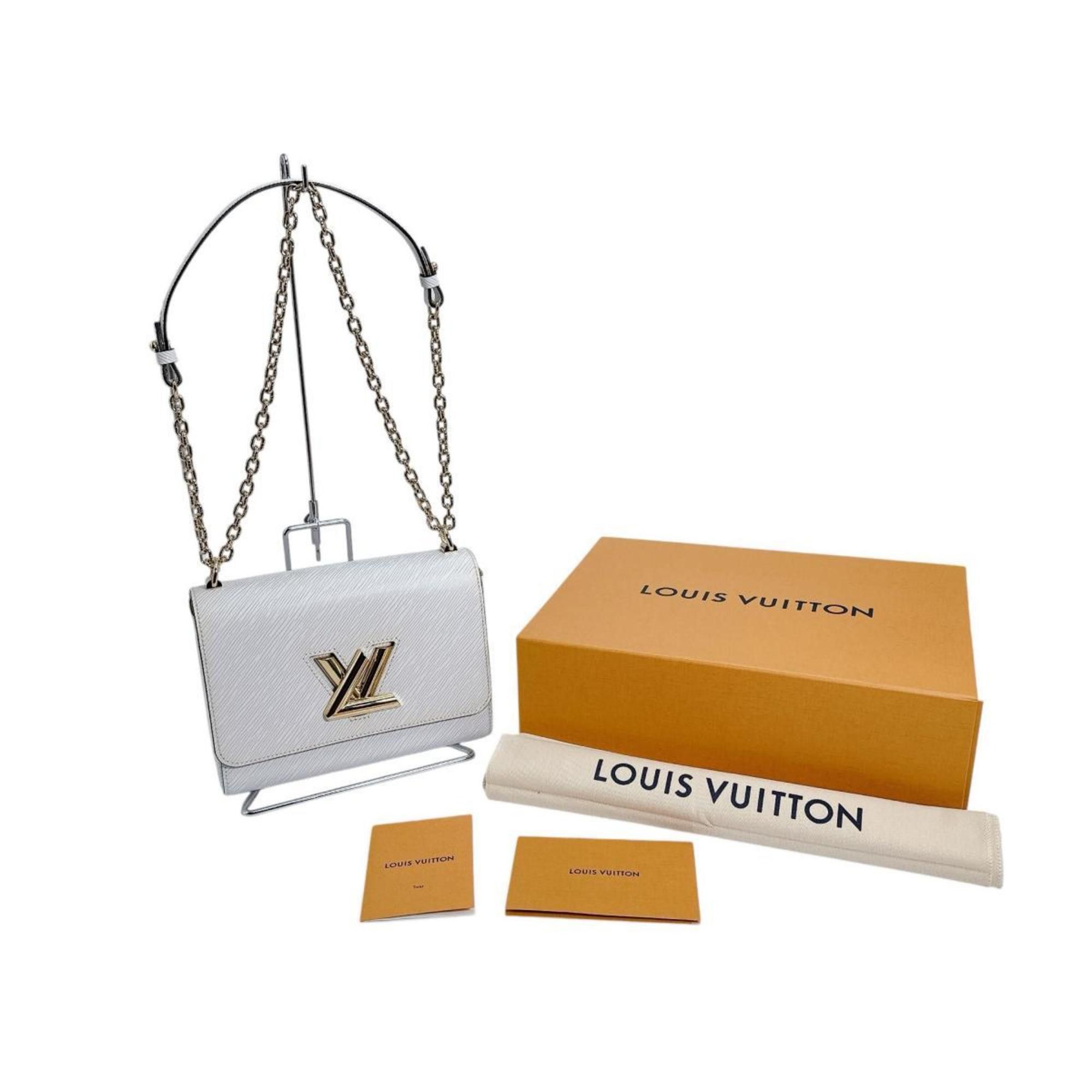 Louis Vuitton Louis Vuitton Twist MM Shoulder Bag in Epi Leather and Blanc M55513 White Size ONE SIZE - 1 Thumbnail