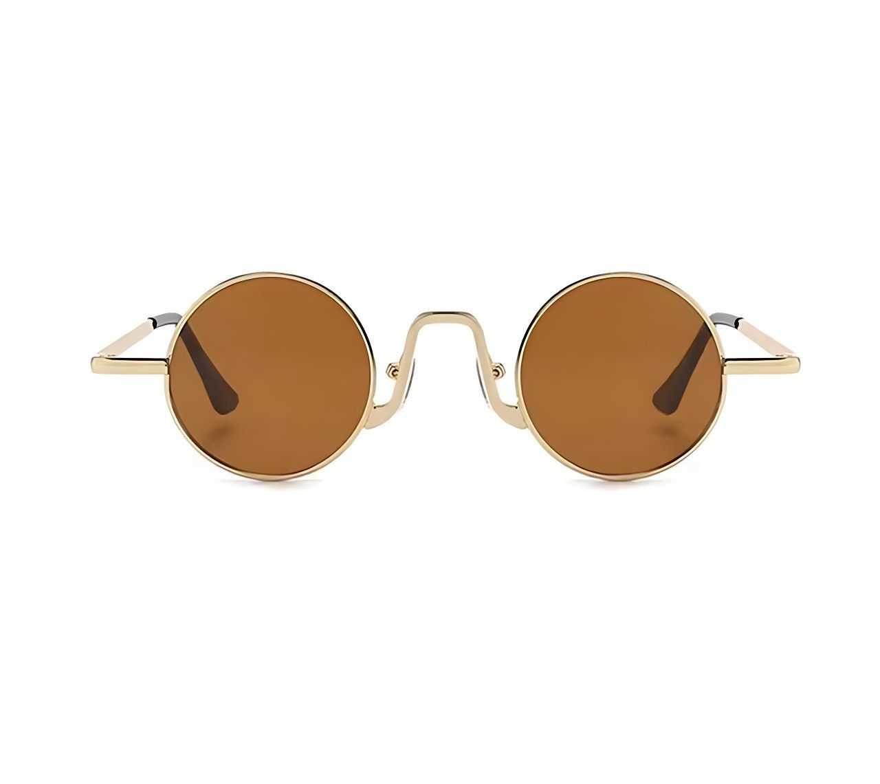 Other Retro Round Metal Sunglasses – Gold Frame with Brown Lenses Size ONE SIZE - 1 Thumbnail