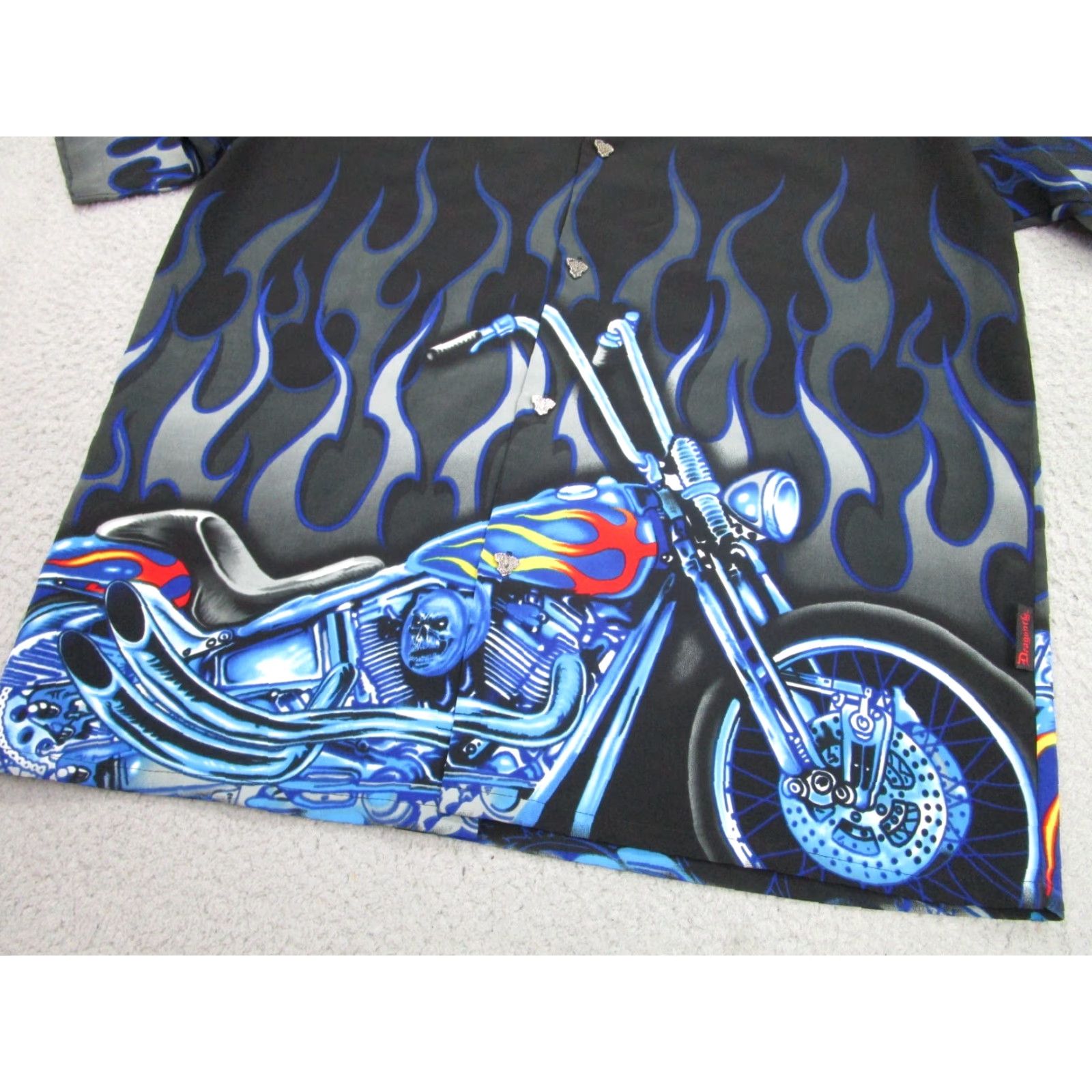 Vintage VINTAGE Dragonfly Shirt Mens L Black Motorcycle Graphic Print Short Sleeve Button-Up Collared Size US L / EU 52-54 / 3 - 3 Thumbnail
