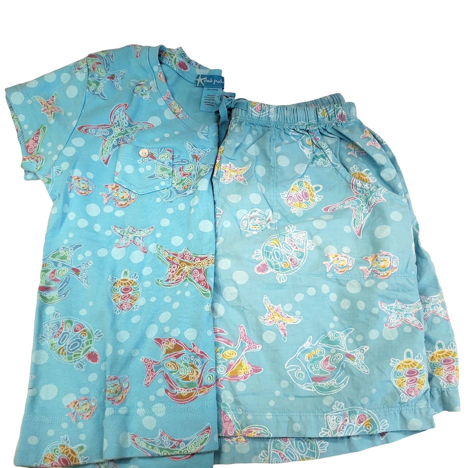 Other Freshly Produce Womens Pj Set Size Small 100% Cotton Sea Tur Size 28" / US 6 / IT 42 - 10 Thumbnail