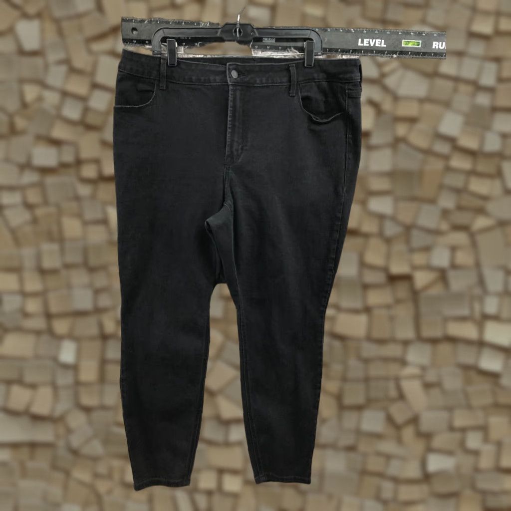 Old Navy Old Navy Jeans Womens Plus Size 20 High Rise Super Skinny Dark Wash Black Size 42" / US 20 - 1 Thumbnail