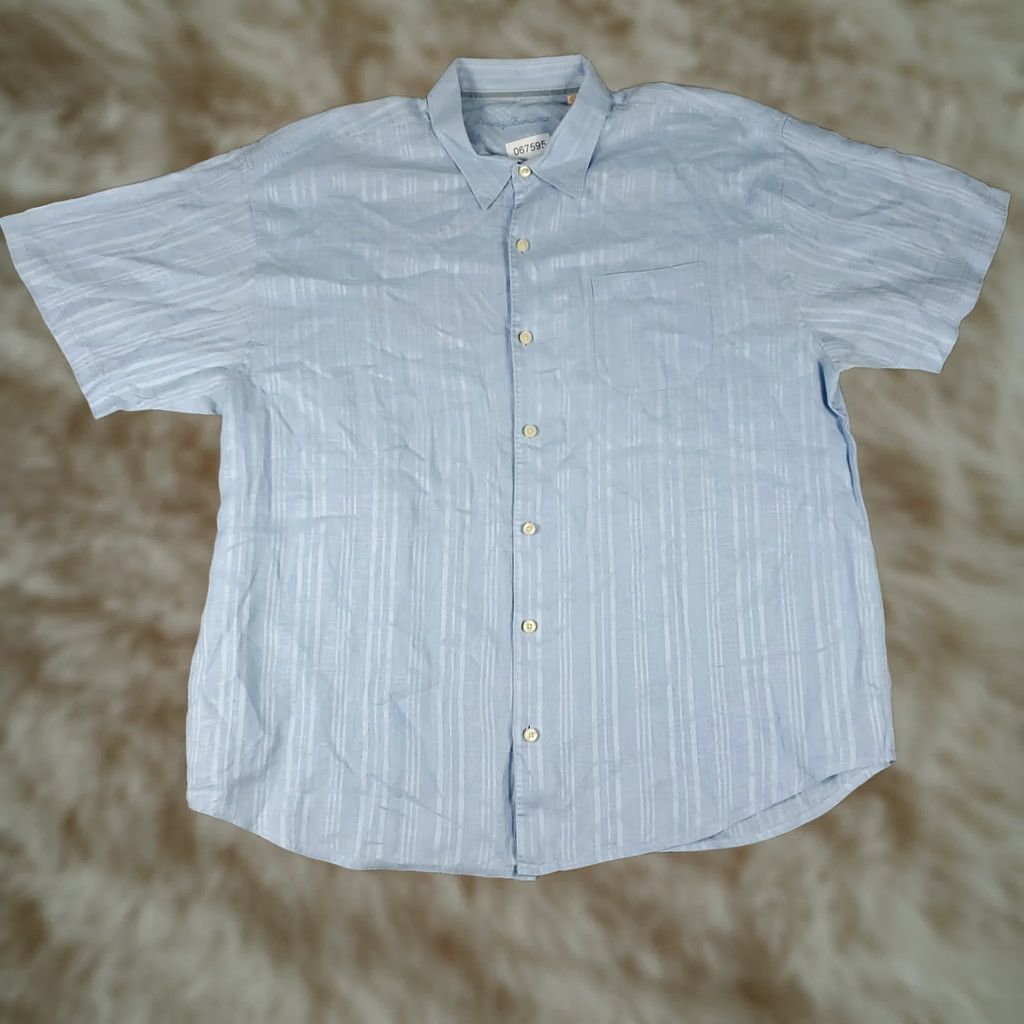 Tommy Bahama Tommy Bahama Shirt Mens 2XL Blue Linen Hawaiian Button-Up Short Sleeve Size US XXL / EU 58 / 5 - 1 Thumbnail