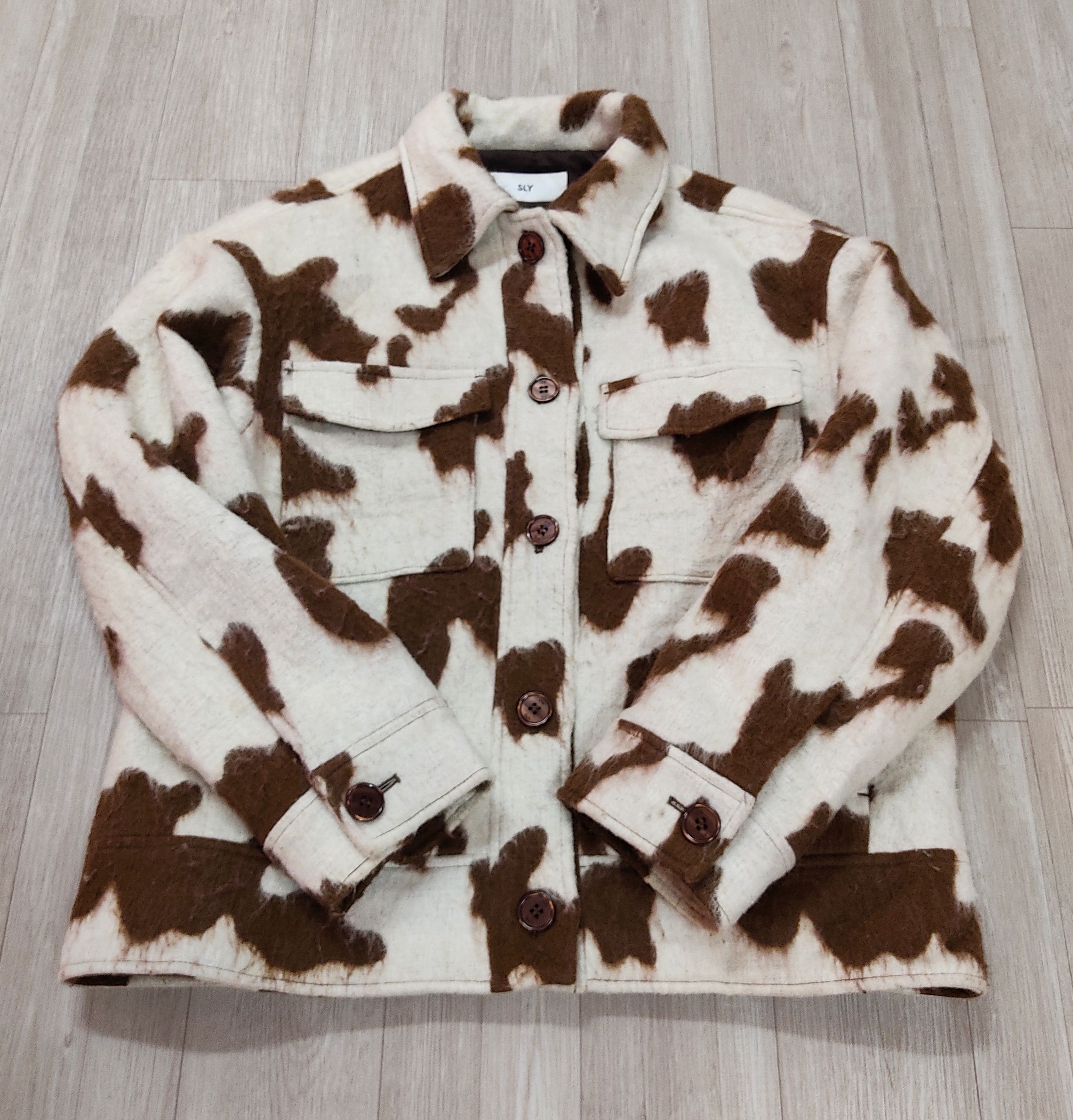 SLY SLY Cow Pony Shaggy Overshirt Wool Jacket Size US L / EU 52-54 / 3 - 4 Thumbnail