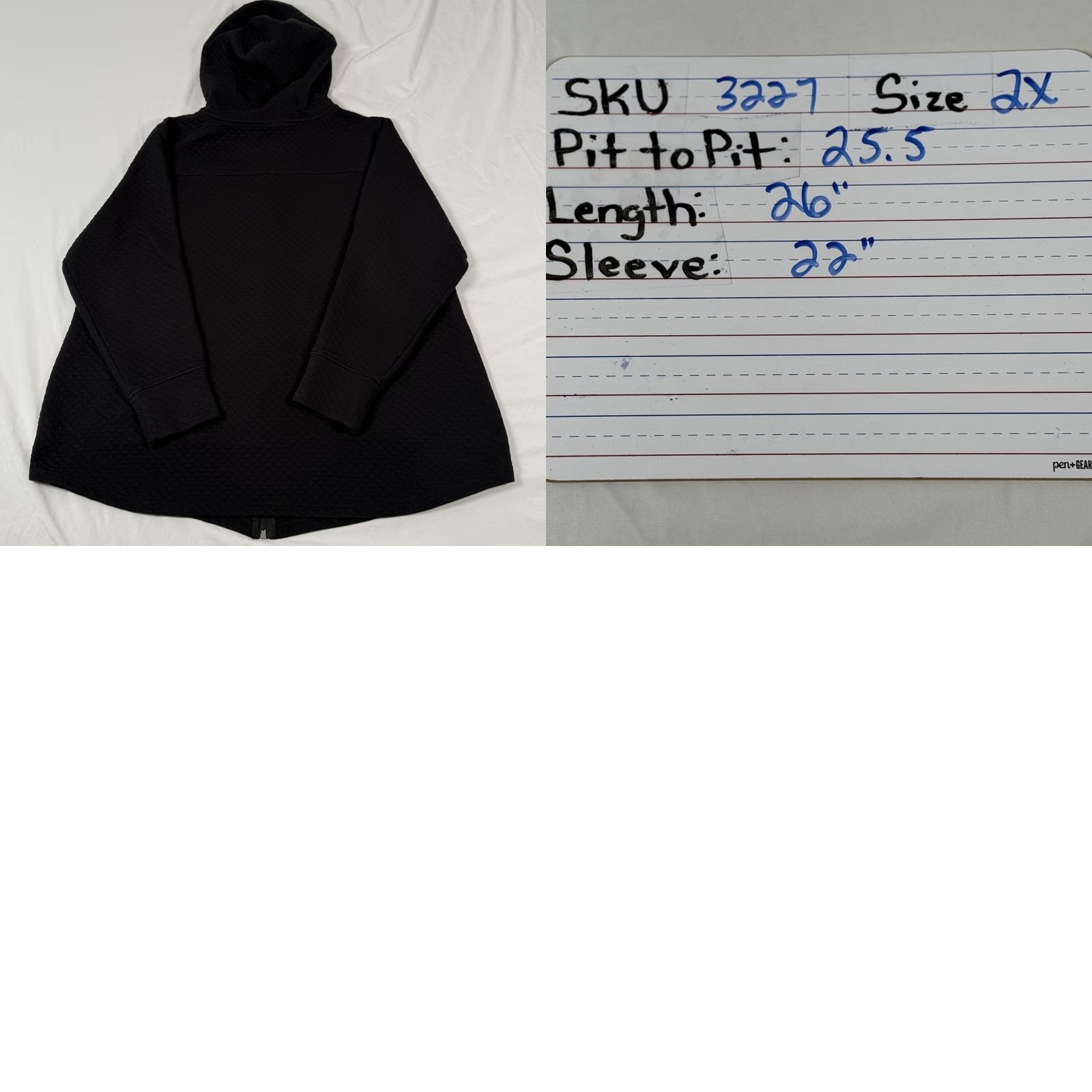 Vintage RBX Womens Plus Hooded Full Zip Quilted Jacket 2X Black Pockets Lightweight Activewear Jacket Modern Casual Sportswear Size XXL / US 16-18 / IT 52-54 - 8 Thumbnail