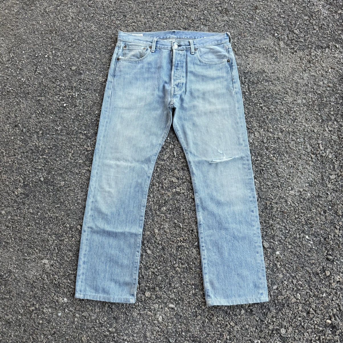 Levi's LEVI'S 501 PREMIUM STRAIGHT FADED JEAN DENIM PANTS Size US 35 - 2 Thumbnail