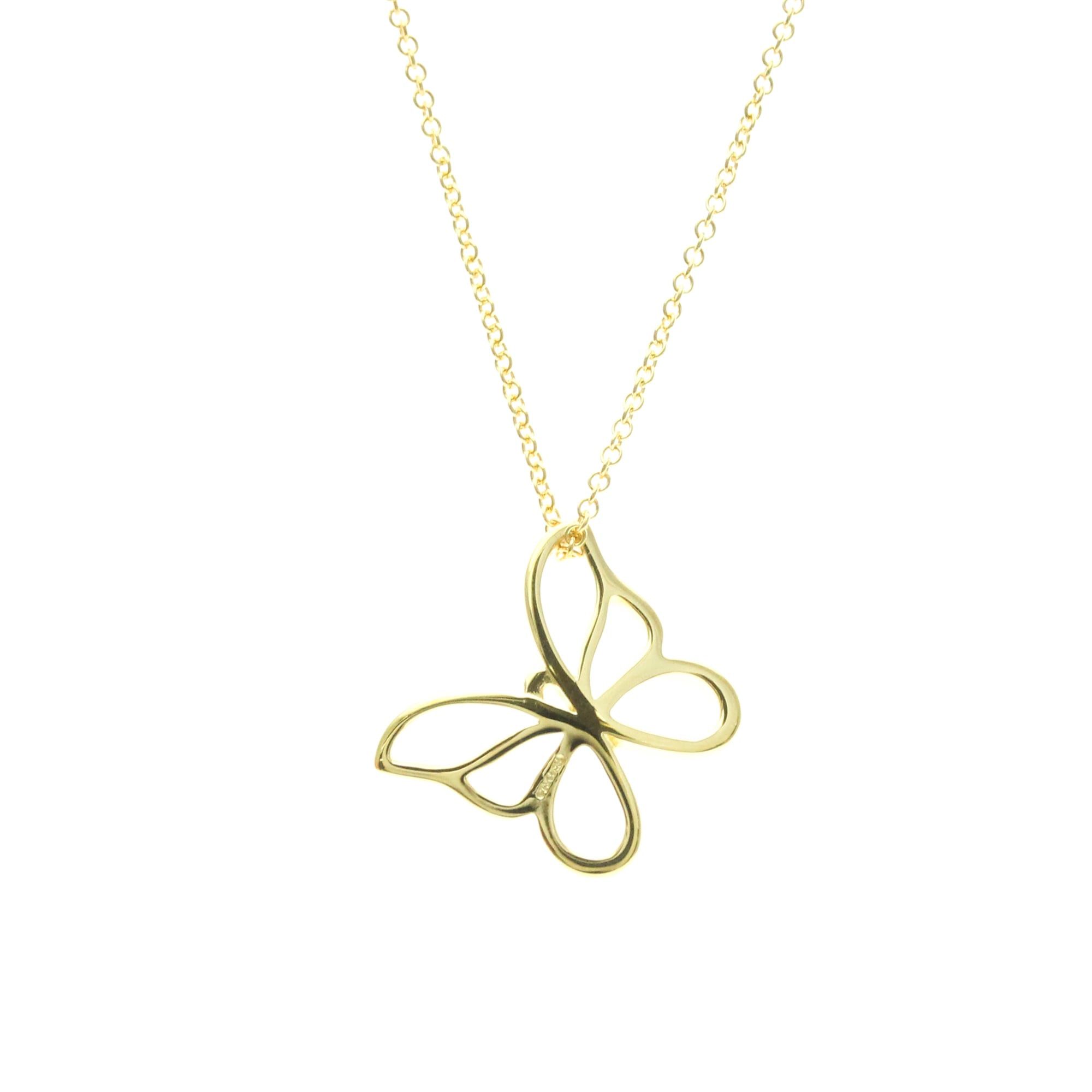 Tiffany & Co. Tiffany Butterfly Necklace Yellow Gold (18K) No Stone Men,Women Fashion Pendant Necklace (Gold) Size ONE SIZE - 1 Thumbnail