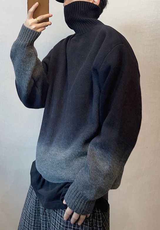 Japanese Brand × Vintage Outdoor retro gradient effect turtleneck sweater knitwear Size US XL / EU 56 / 4 - 4 Thumbnail