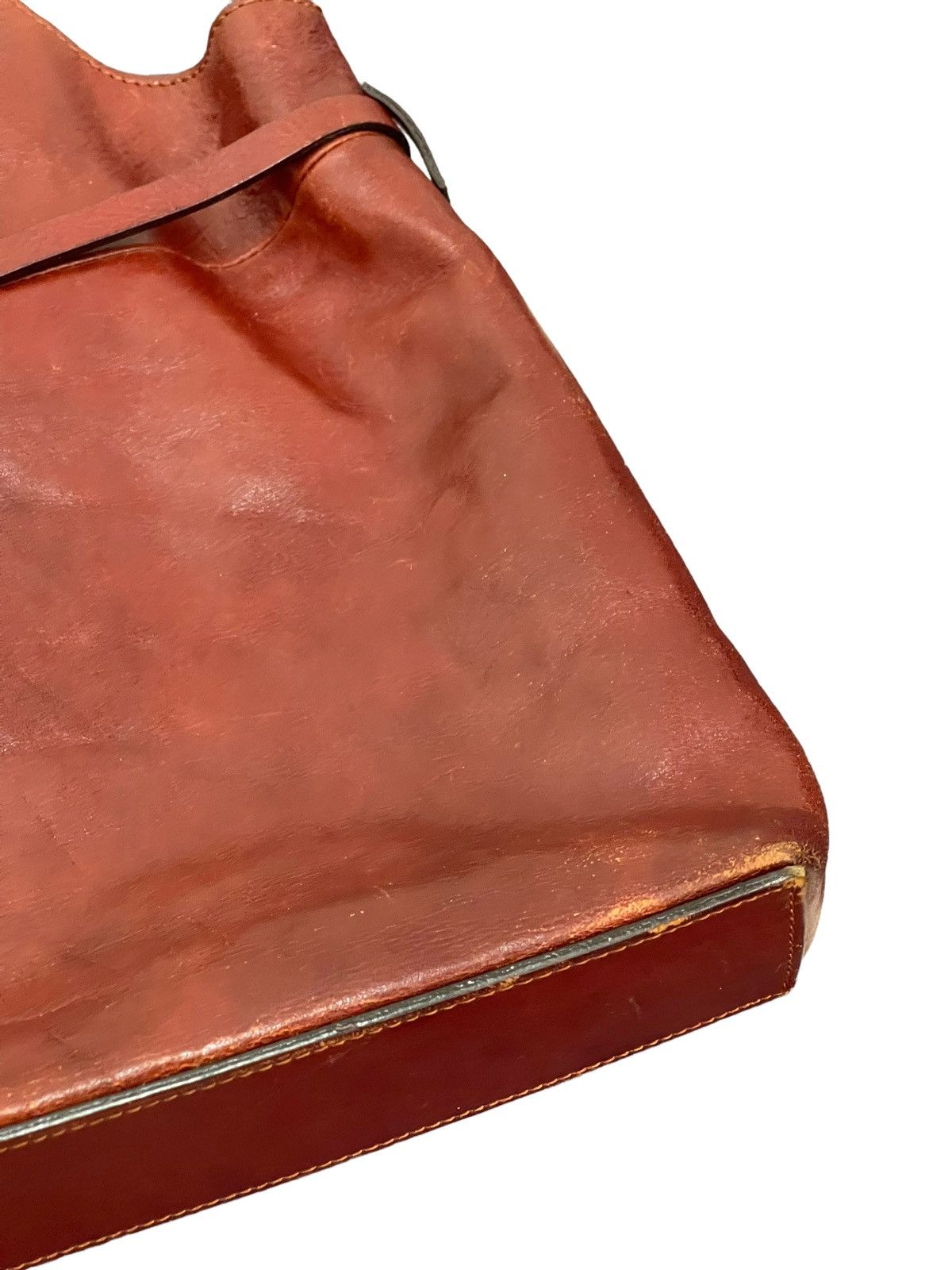 Genuine Leather Full Leather Patina Vtg Francesco Biasia Tote Bag 2🟩 Size ONE SIZE - 16 Thumbnail