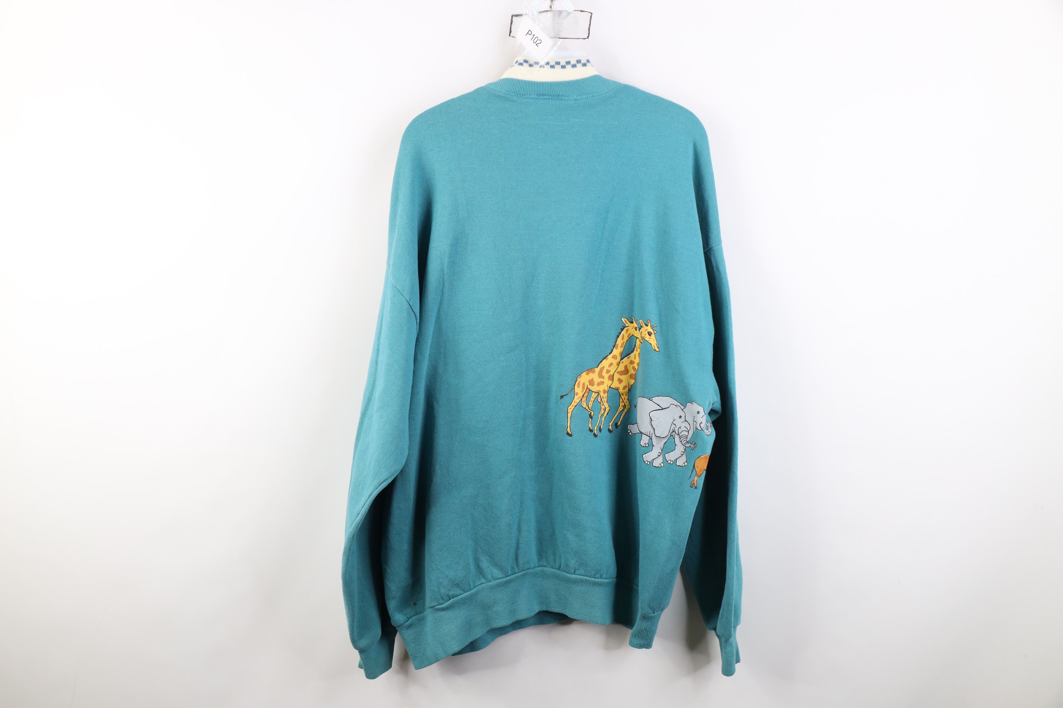 Vintage Vintage 90s Christian Noahs Ark Animals Layered Sweatshirt Size XL / US 12-14 / IT 48-50 - 14 Thumbnail