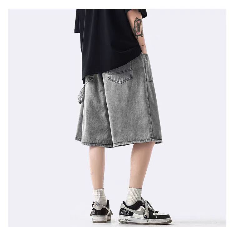 Japanese Brand × Vintage Gray High Street Vintage Loose Fit Denim Shorts Size US 32 / EU 48 - 1 Thumbnail
