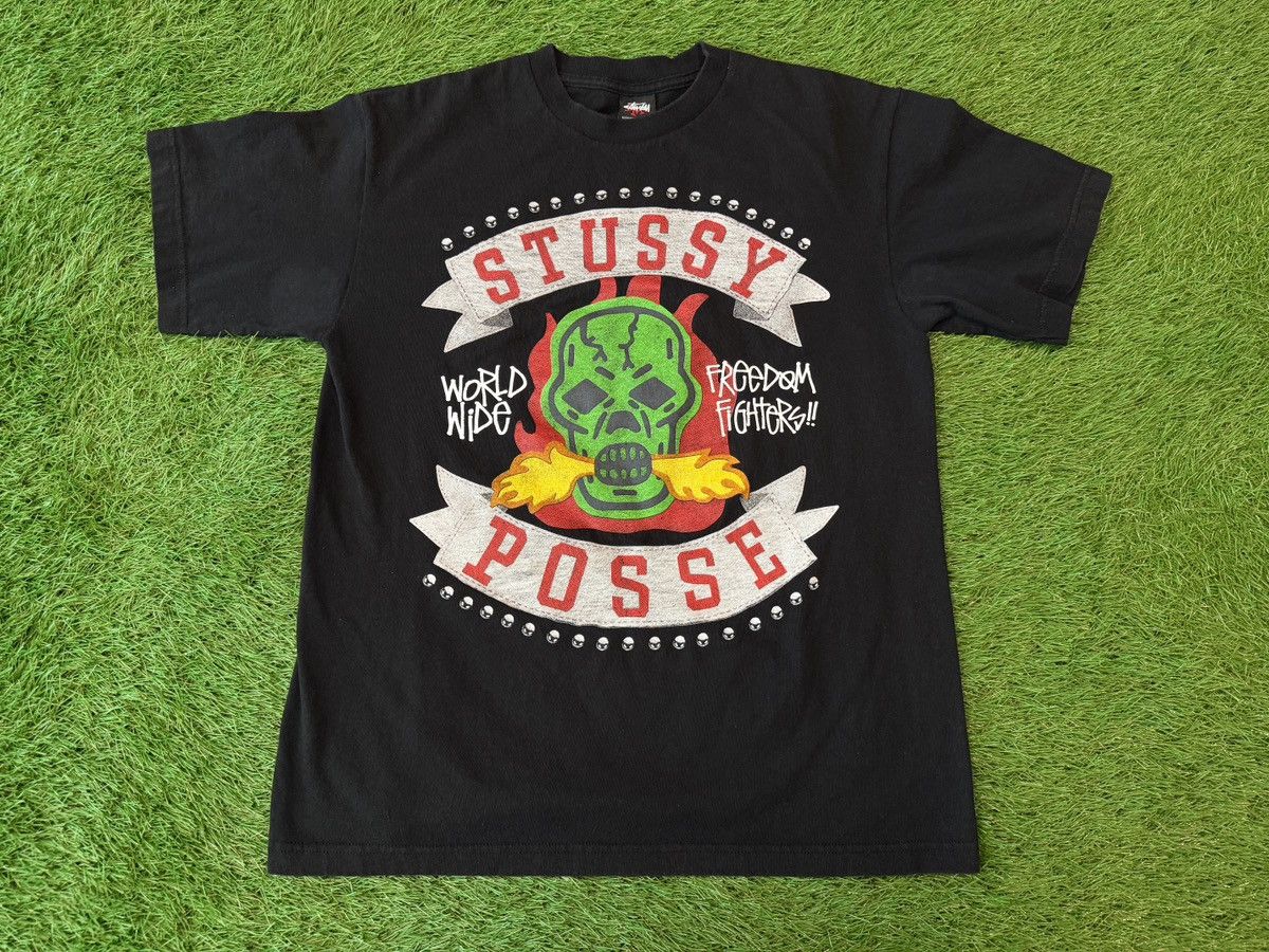 Stussy Vintage Stussy Posse Skull Flames Y2K Double Sided Shirt 90s Size US M / EU 48-50 / 2 - 1 Thumbnail