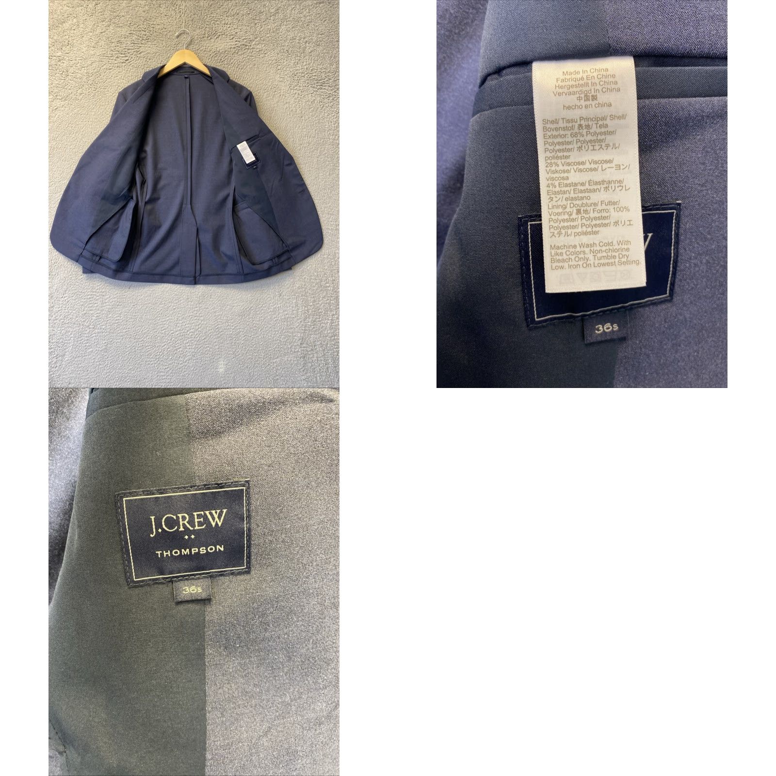 J.Crew J.CREW Blazer Mens 36S Blue Chambray Polyester Blend Slim Notch Lapel 2-Button Front Casual Wedding Party Business Size 36S - 8 Thumbnail