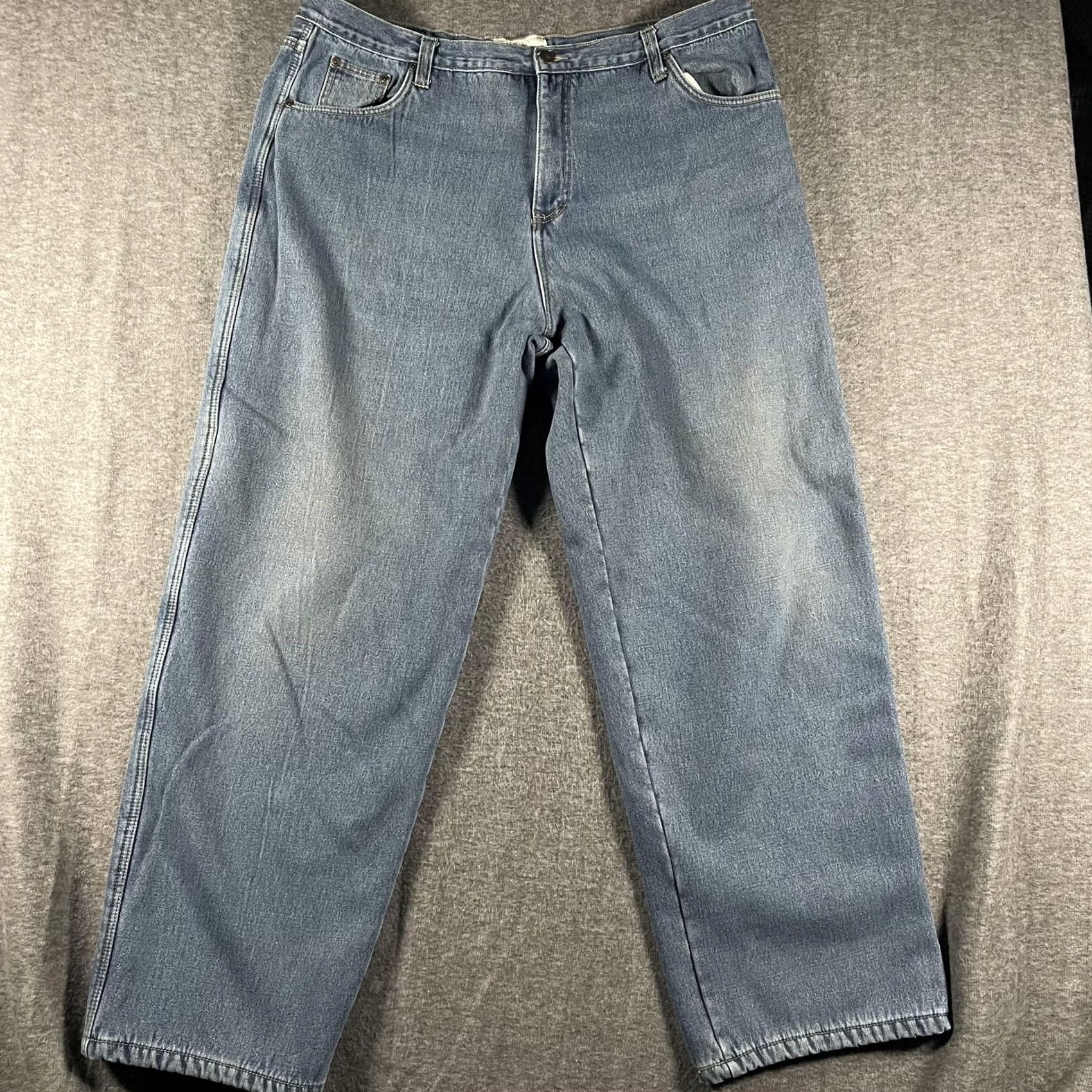 Denime Old Mill Jeans Mens 42x34 Blue Fleece Lined Warm Denim Straight Leg 5-Pocket Size US 42 / EU 58 - 2 Thumbnail