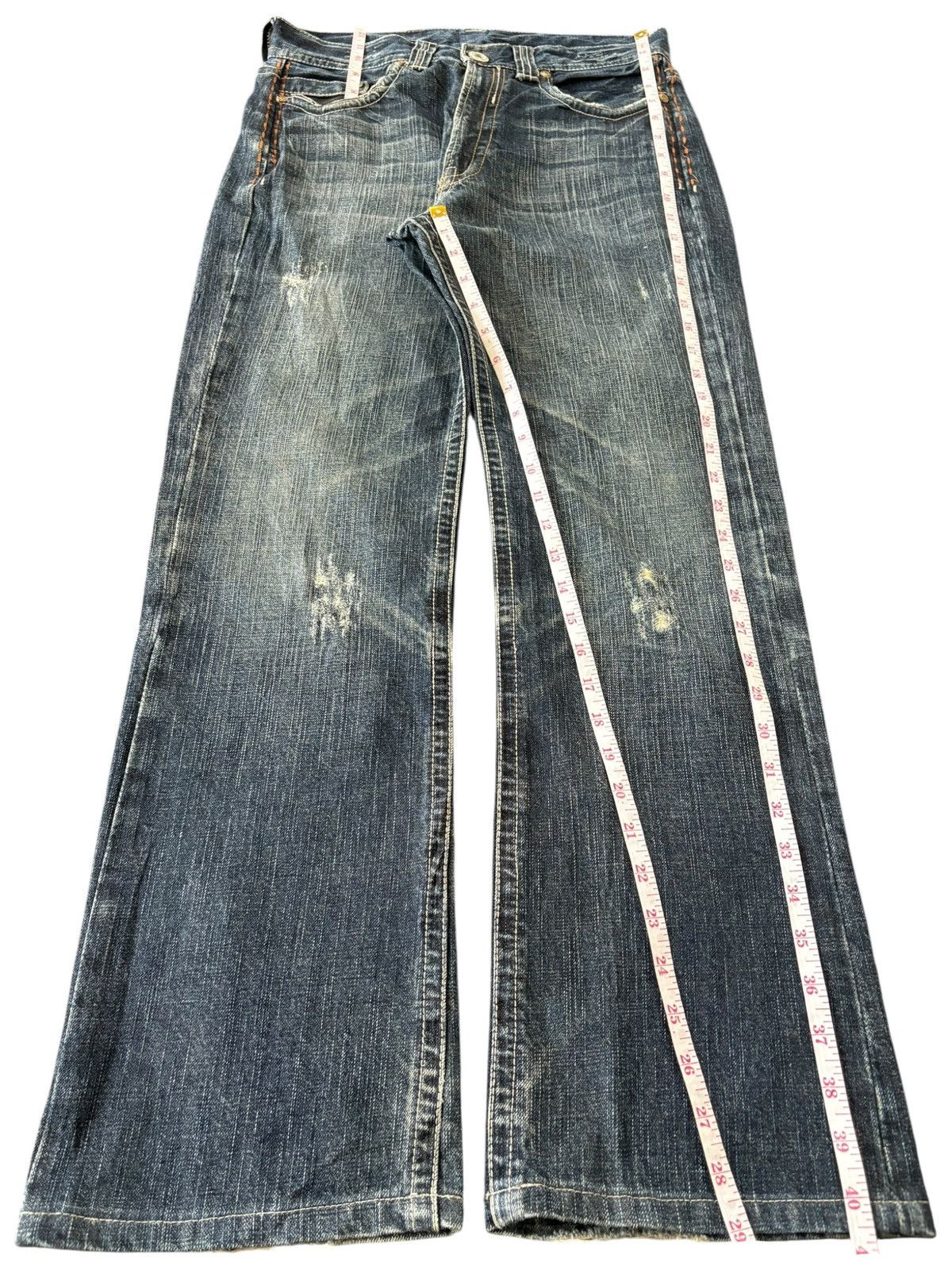 Japanese Brand Vintage Japanese Brand Distressed Bootcut Jeans Size US 30 / EU 46 - 11 Thumbnail