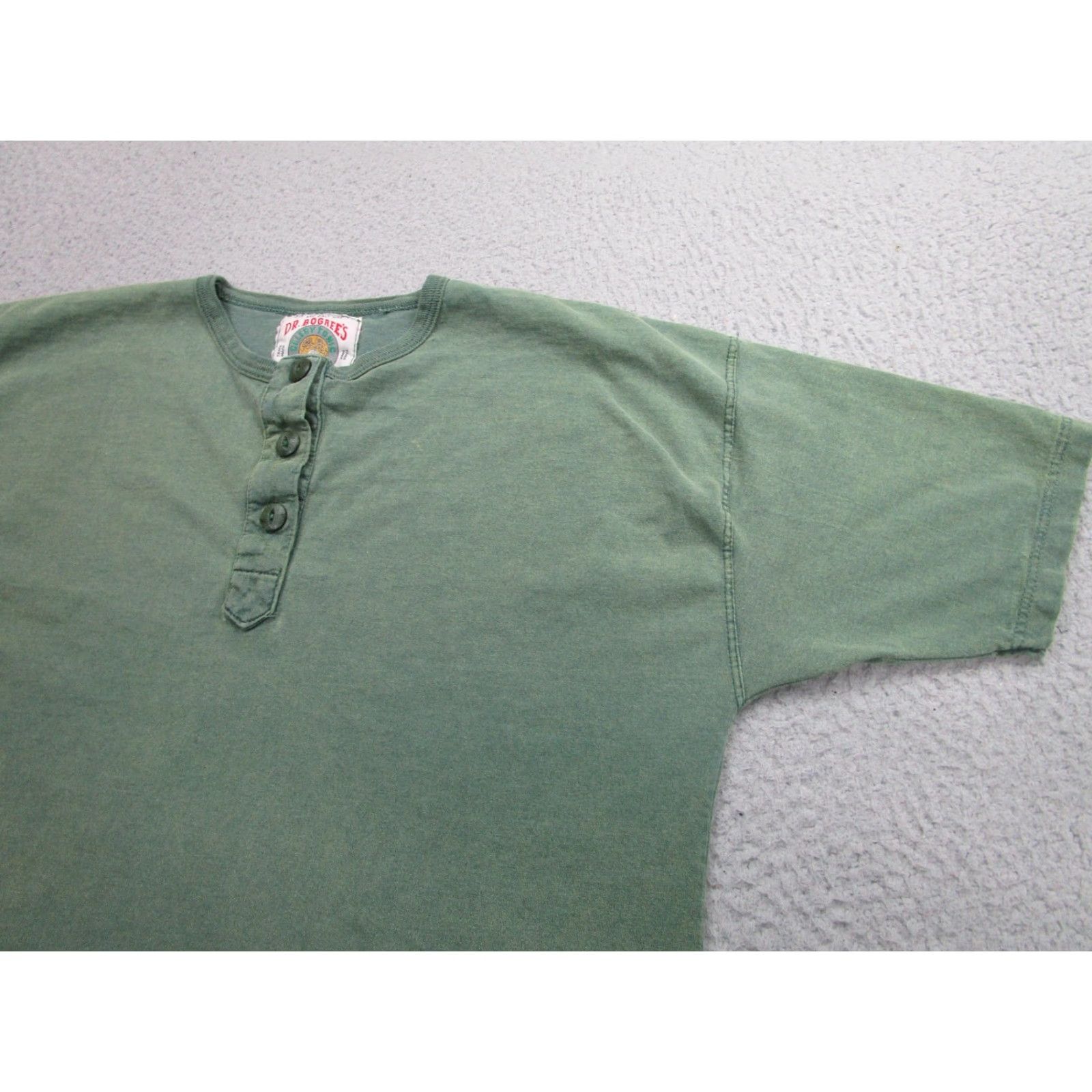 Vintage VINTAGE Dr Bogree's Celery Tonic Henley Shirt Mens Large Green Short Sleeve 90s Size US L / EU 52-54 / 3 - 2 Thumbnail