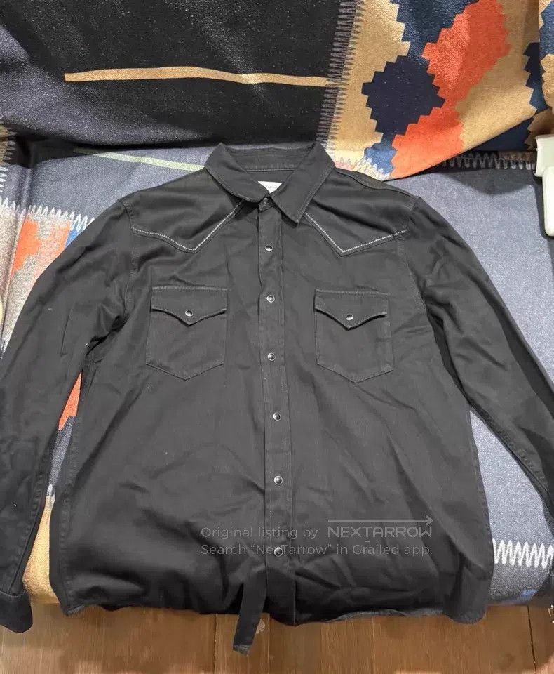 Saint Laurent Paris Saint Laurent Paris Black vintage collar button-down shirt Size US XL / EU 56 / 4 - 1 Thumbnail