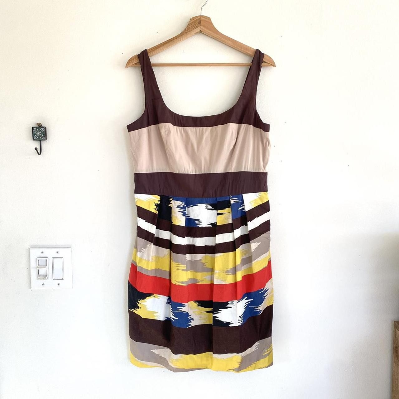 MAX&Co. MAX AND CLEO ABSTRACT SOUTHWESTERN MINI DRESS 12 RED BROWN Size XL / US 12-14 / IT 48-50 - 2 Thumbnail