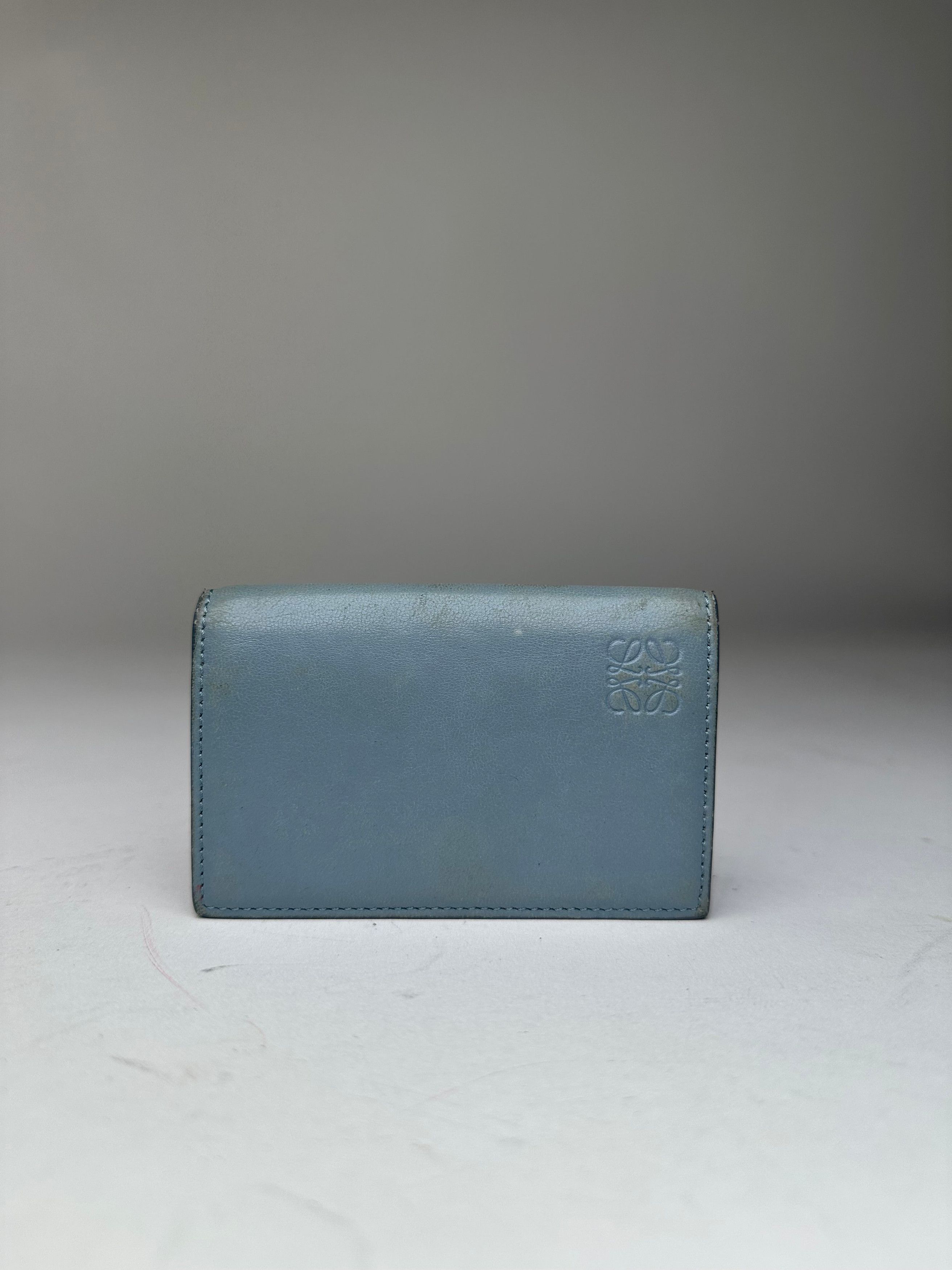 Loewe Vintage Anagram Bifold Card Holder Pale Blue Leather Size ONE SIZE - 1 Thumbnail
