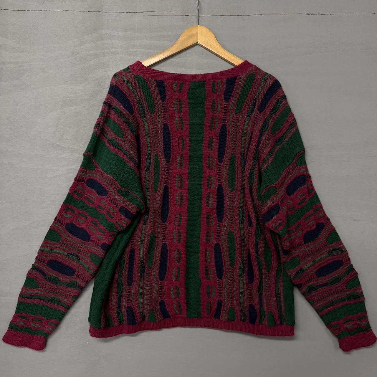 Coogi Vintage Carly Blake 3D Knit Pink and Green Sweater XL Size US XL / EU 56 / 4 - 2 Thumbnail