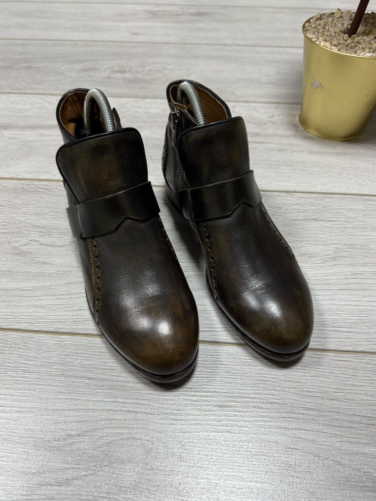 Pantanetti Pantanetti Avant Garde Leather Platform Boots Size US 7.5 / IT 37.5 - 2 Thumbnail