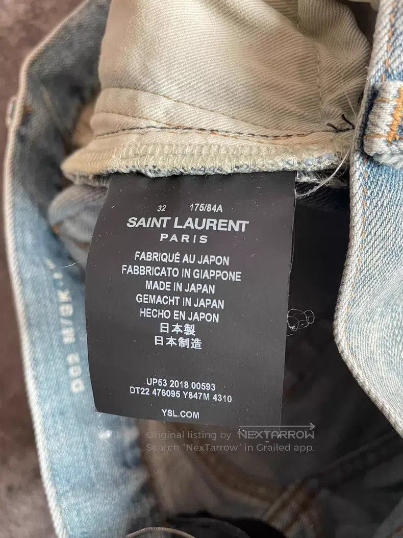 Saint Laurent Paris Saint Laurent Paris Light Blue Destroyed Cut-off Denim Pan Size US 32 / EU 48 - 9 Thumbnail